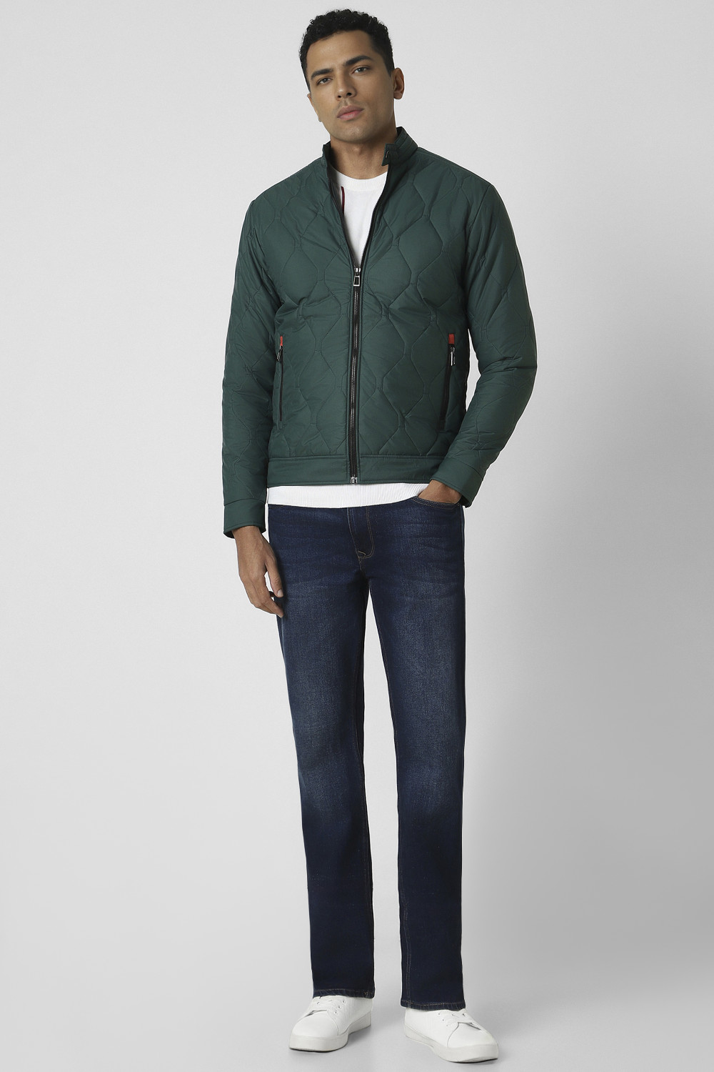 Image of VAN HEUSEN Full Sleeve Self Design Men Jacket