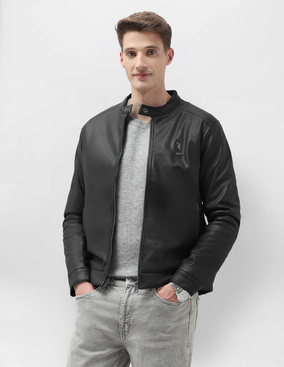 Image of U.S. Polo Assn. Denim Co. Full Sleeve Solid Men Jacket