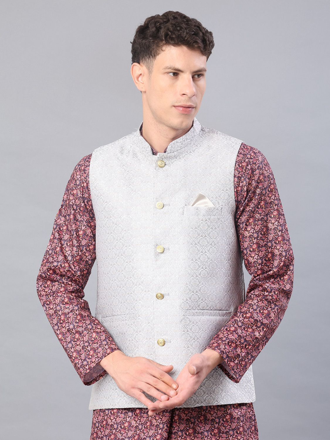 Image of V-MART Sleeveless Self Design Men Jacket