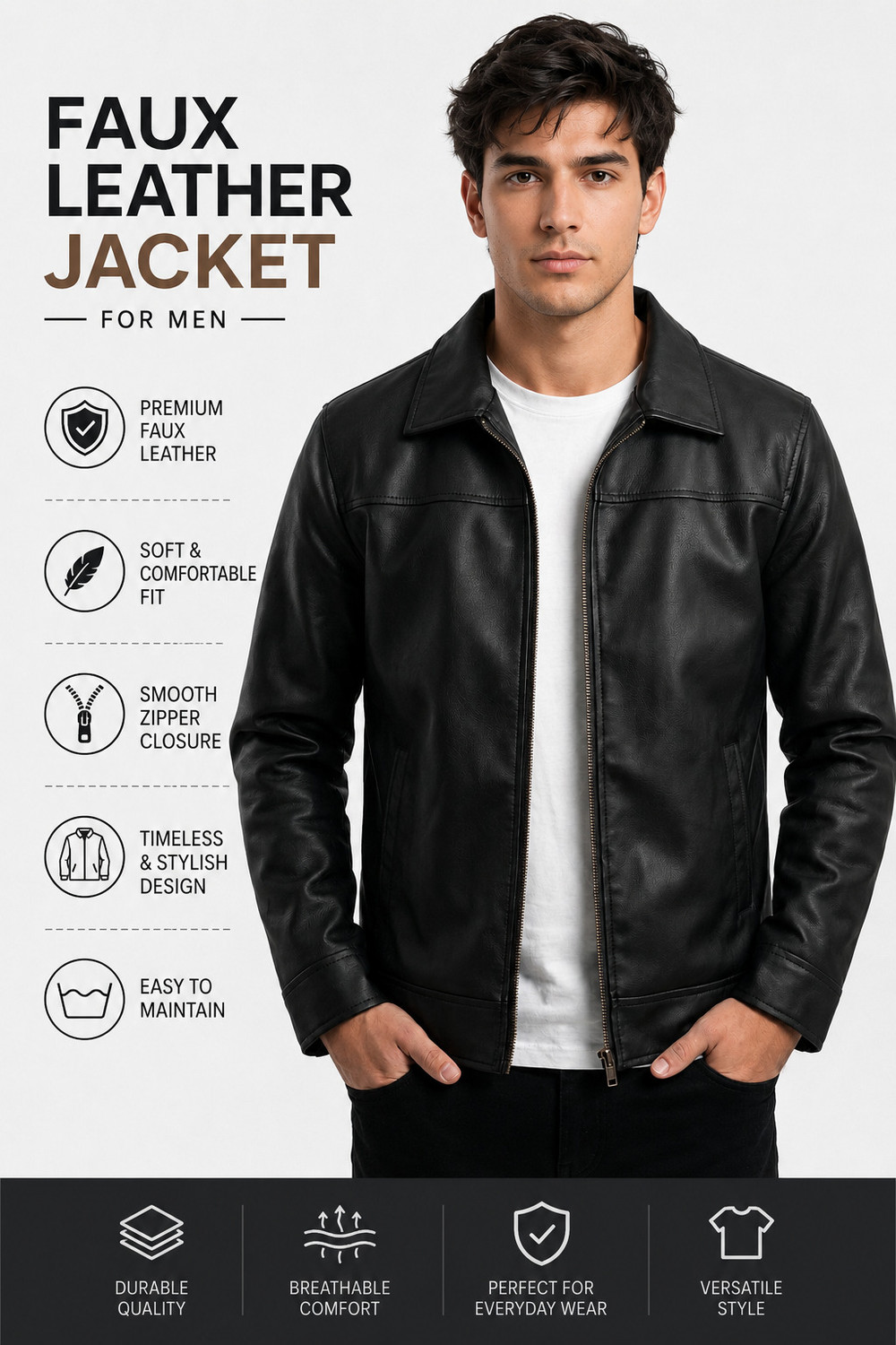 Image of RETAIL GARMENTS Full Sleeve Solid Men Jacket