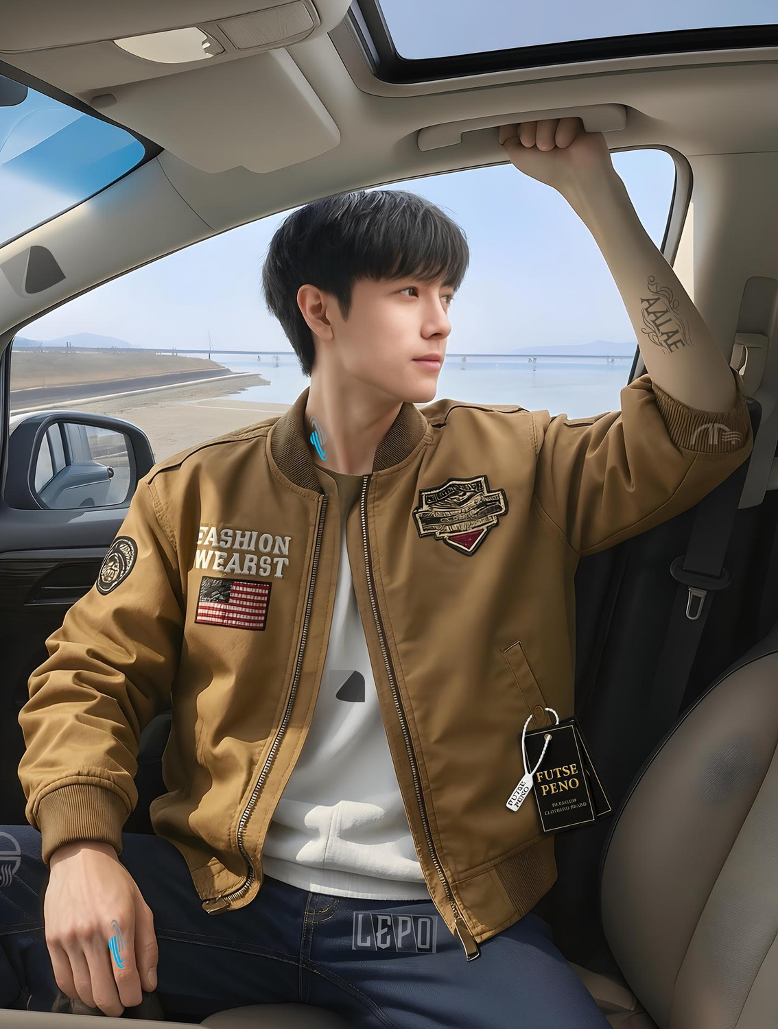 Image of FUTSE PENO Full Sleeve Solid, Applique Men Jacket