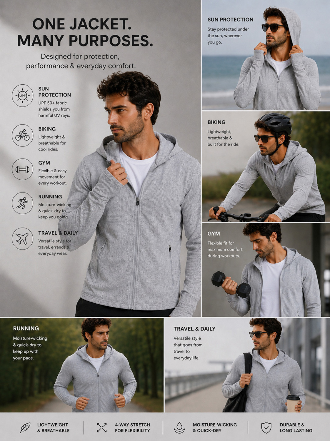 Image of Meerza Full Sleeve Solid Men Jacket