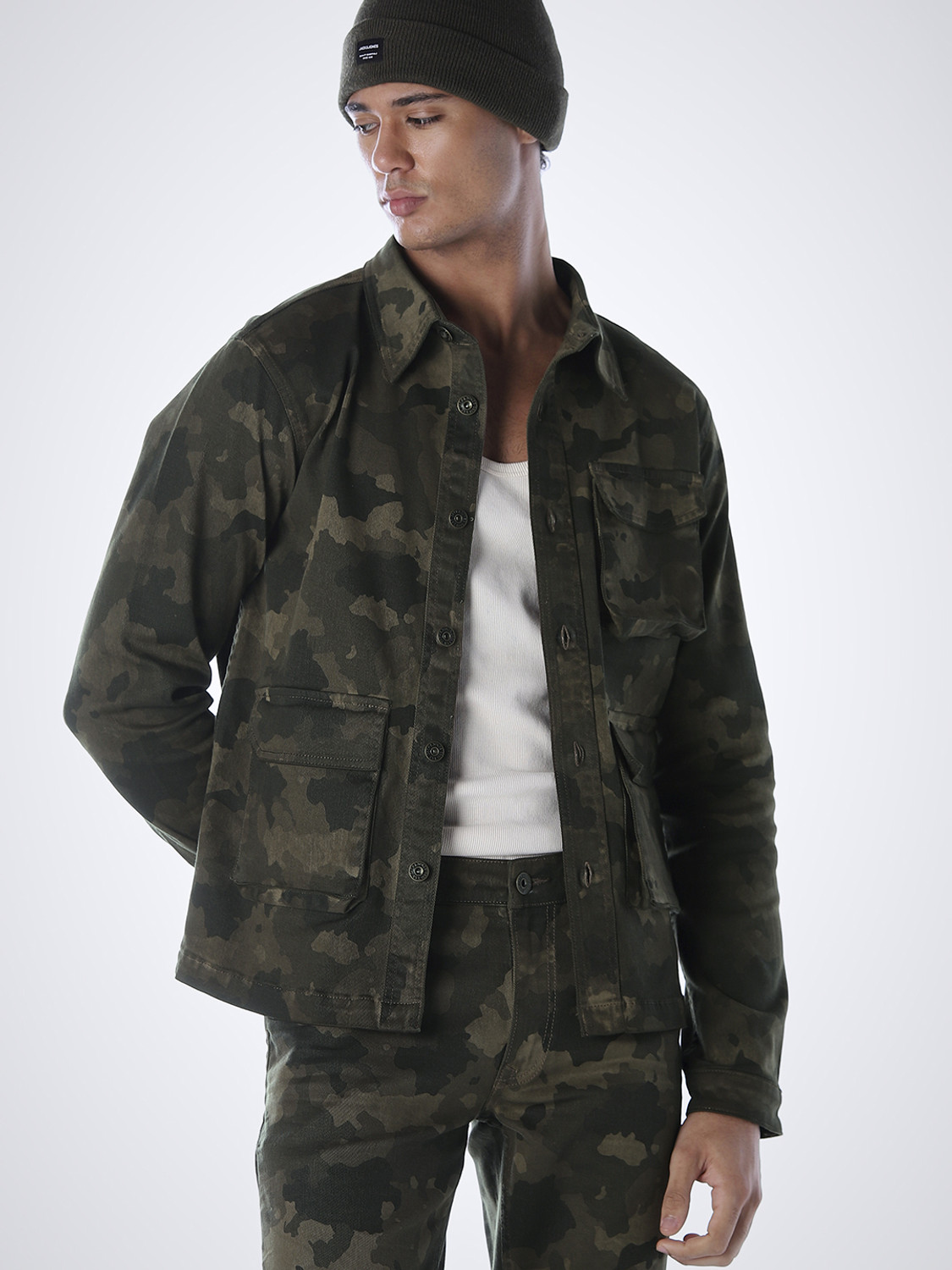 Image of JACK & JONES Full Sleeve Camouflage Men Jacket