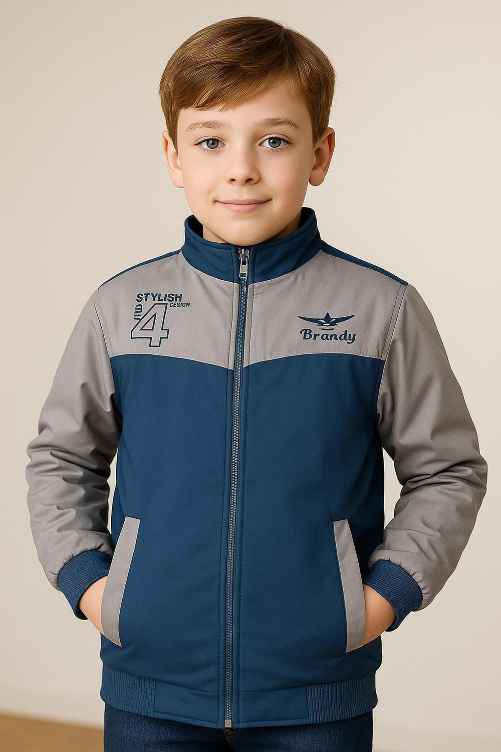 Image of QB CLUB Full Sleeve Colorblock Boys Jacket