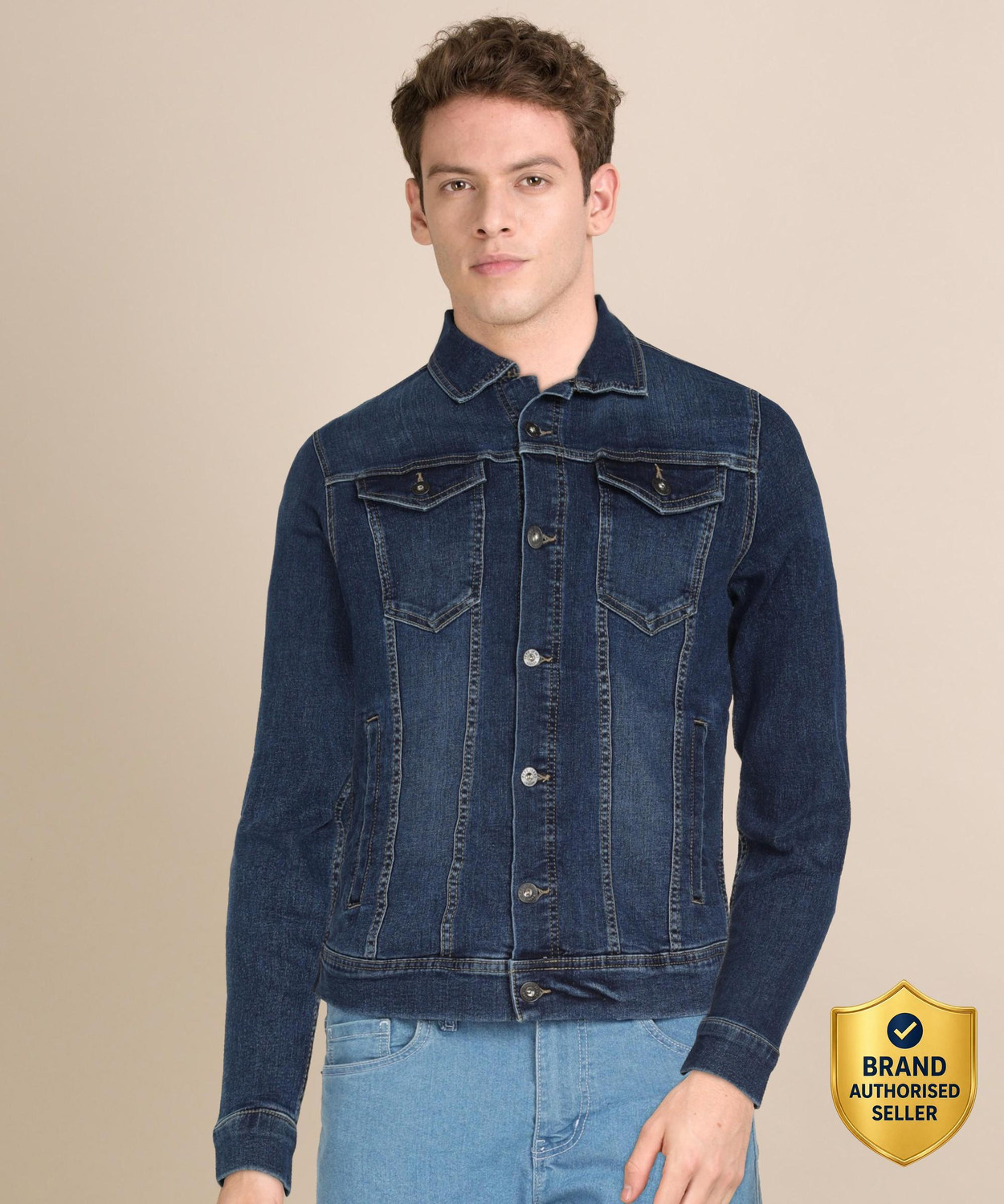 Image of Pepe Jeans Men Washed Denim Jacket