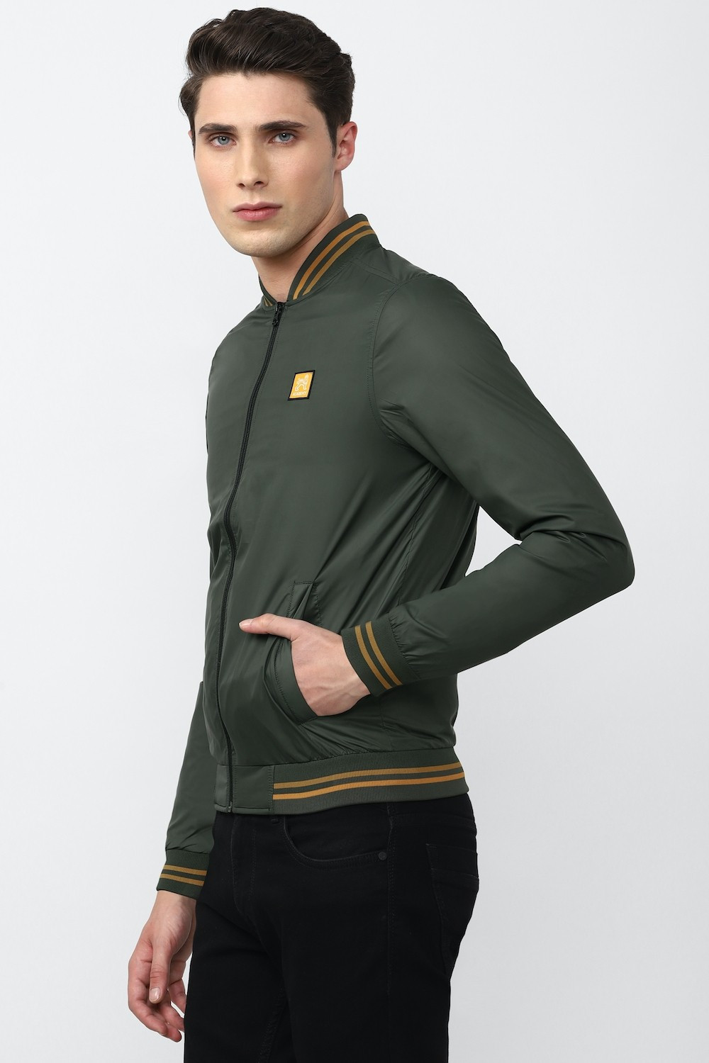 Image of VAN HEUSEN Full Sleeve Striped Men Jacket