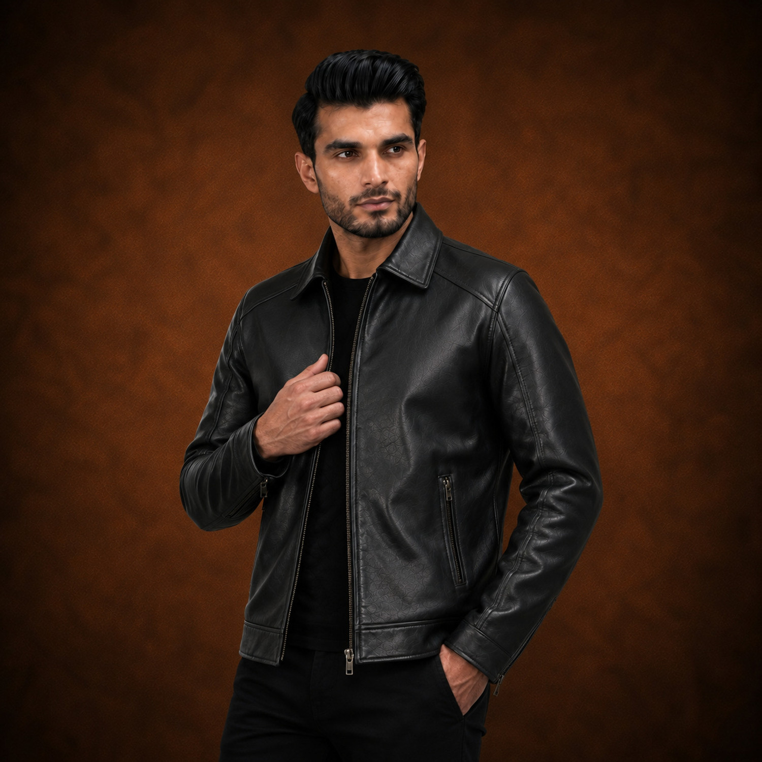 Image of FINEHIDE Full Sleeve Solid Men Jacket