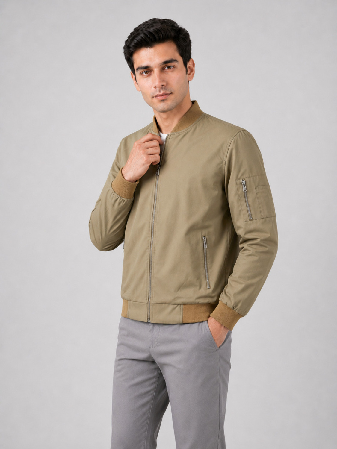 Image of Mia Fashion Full Sleeve Solid Men Jacket