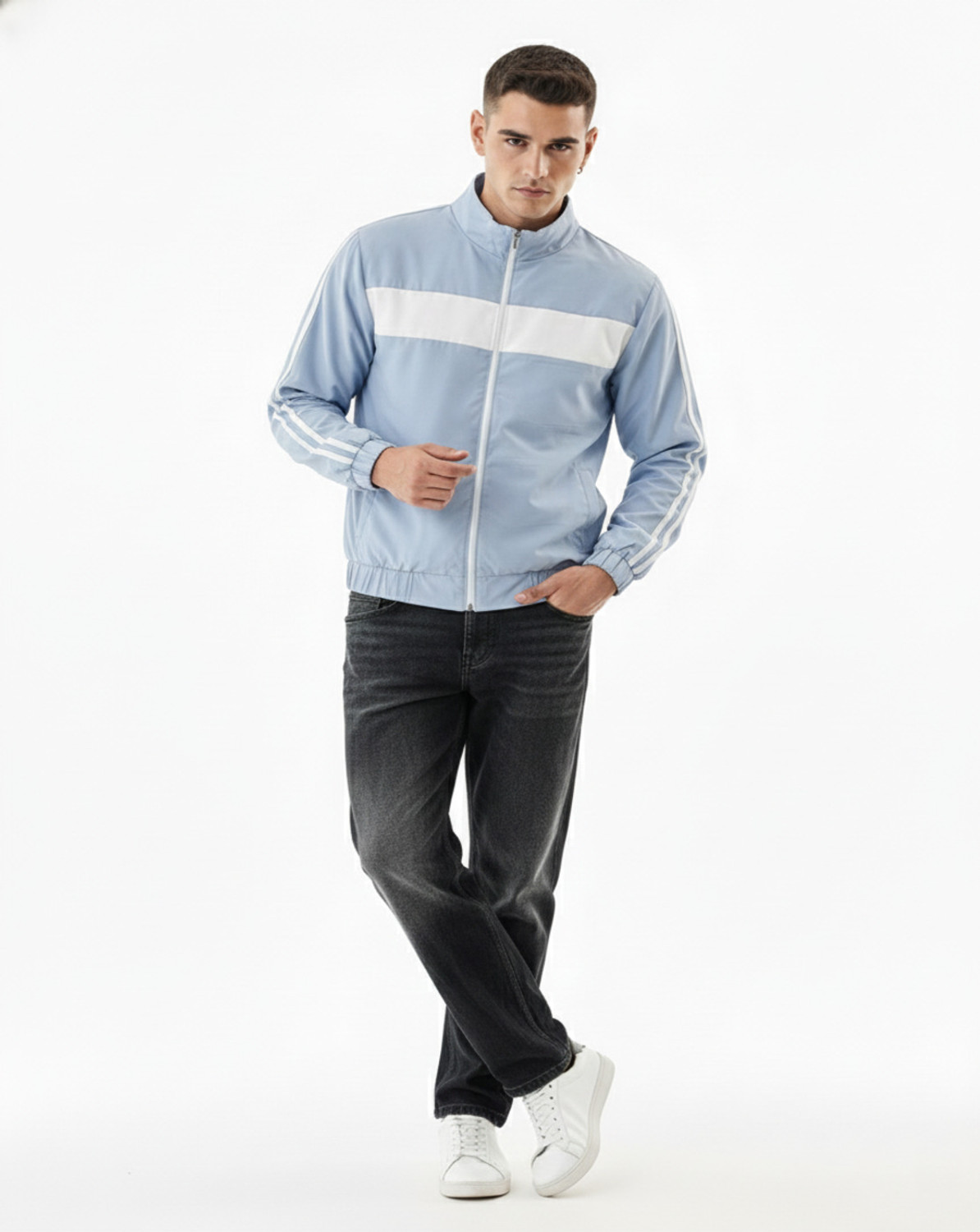 Image of PERFECT PRODUCTIONS Full Sleeve Striped Men Jacket