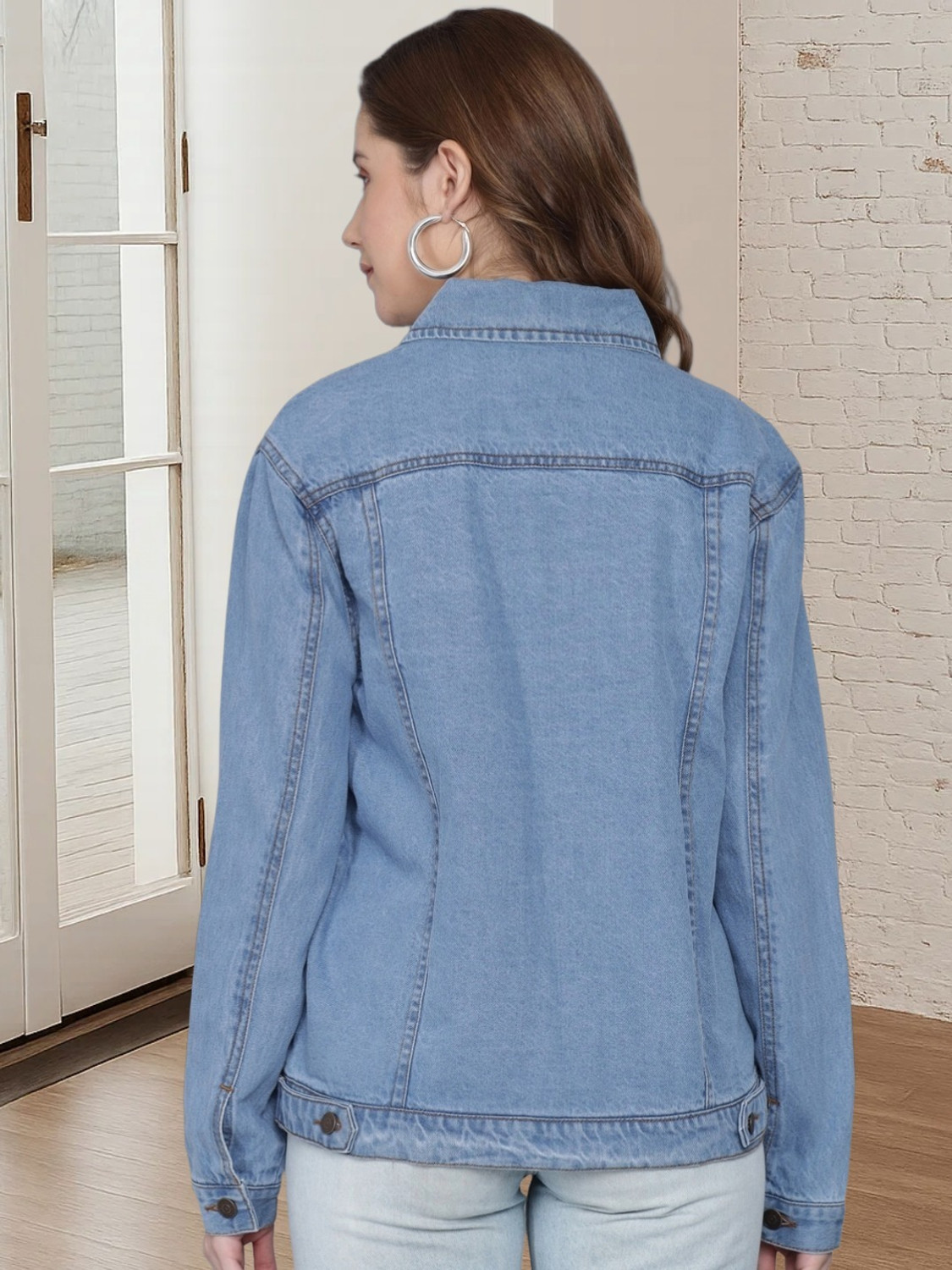 Image of KOTTY Full Sleeve Solid Women Denim Jacket