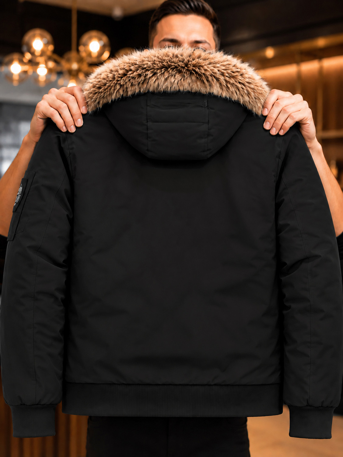 Image of Plus91 Men Printed Puffer Jacket