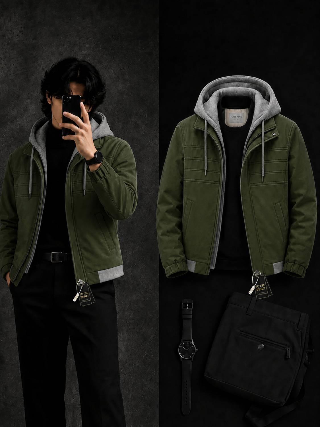 FUTSE PENO Full Sleeve Solid Men Jacket - Image 1