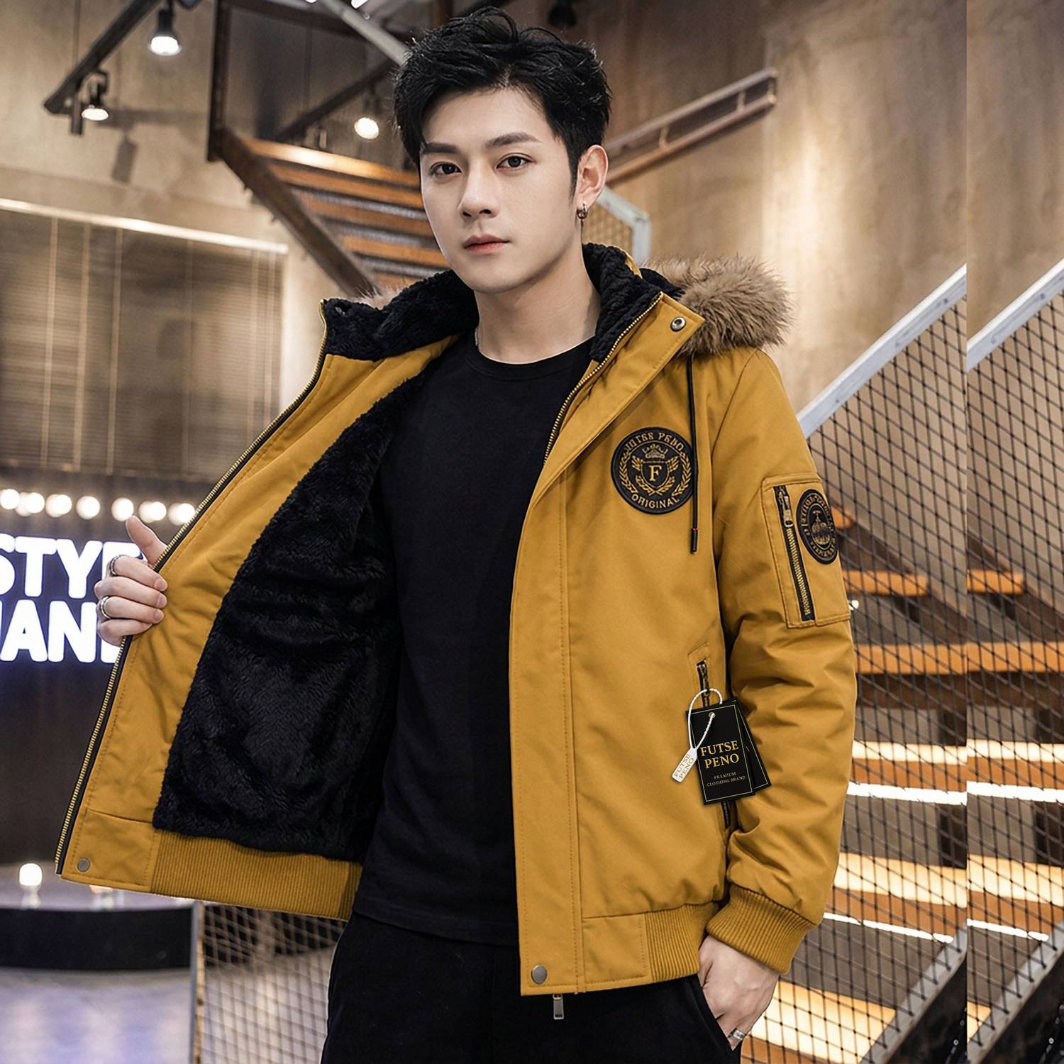 FUTSE PENO Full Sleeve Solid Men Jacket - Image 3