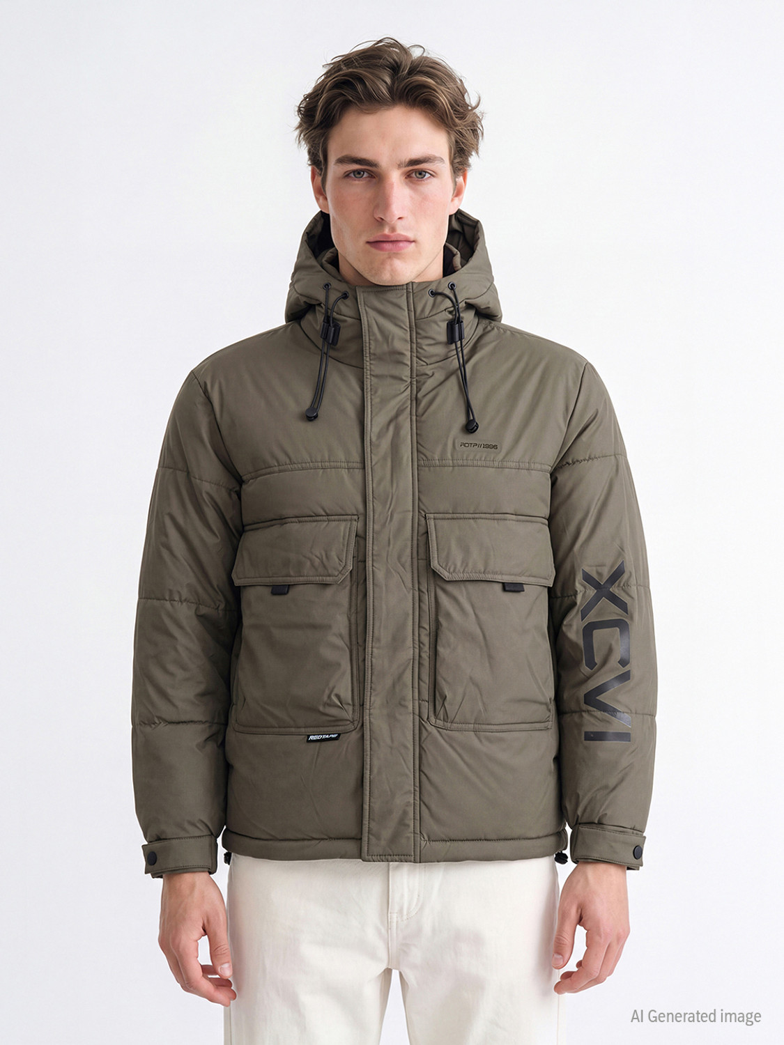 Image of RED TAPE Men Solid Padded Jacket