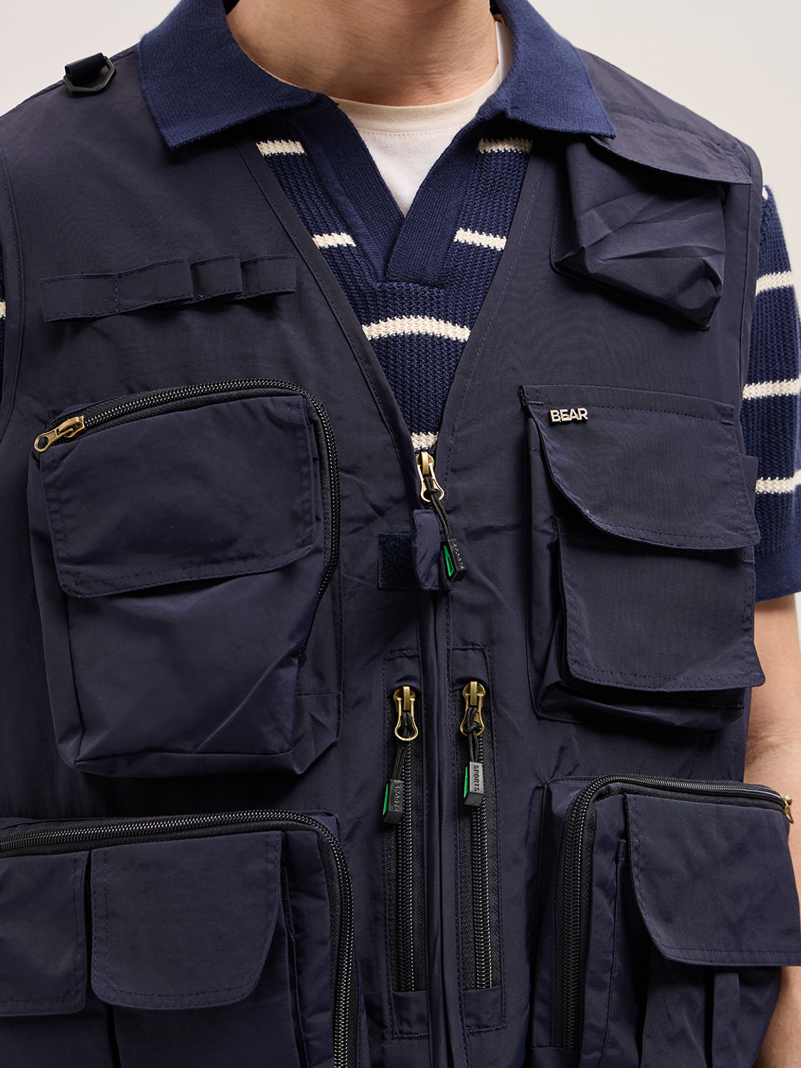 Image of THE BEAR HOUSE Sleeveless Solid Men Jacket