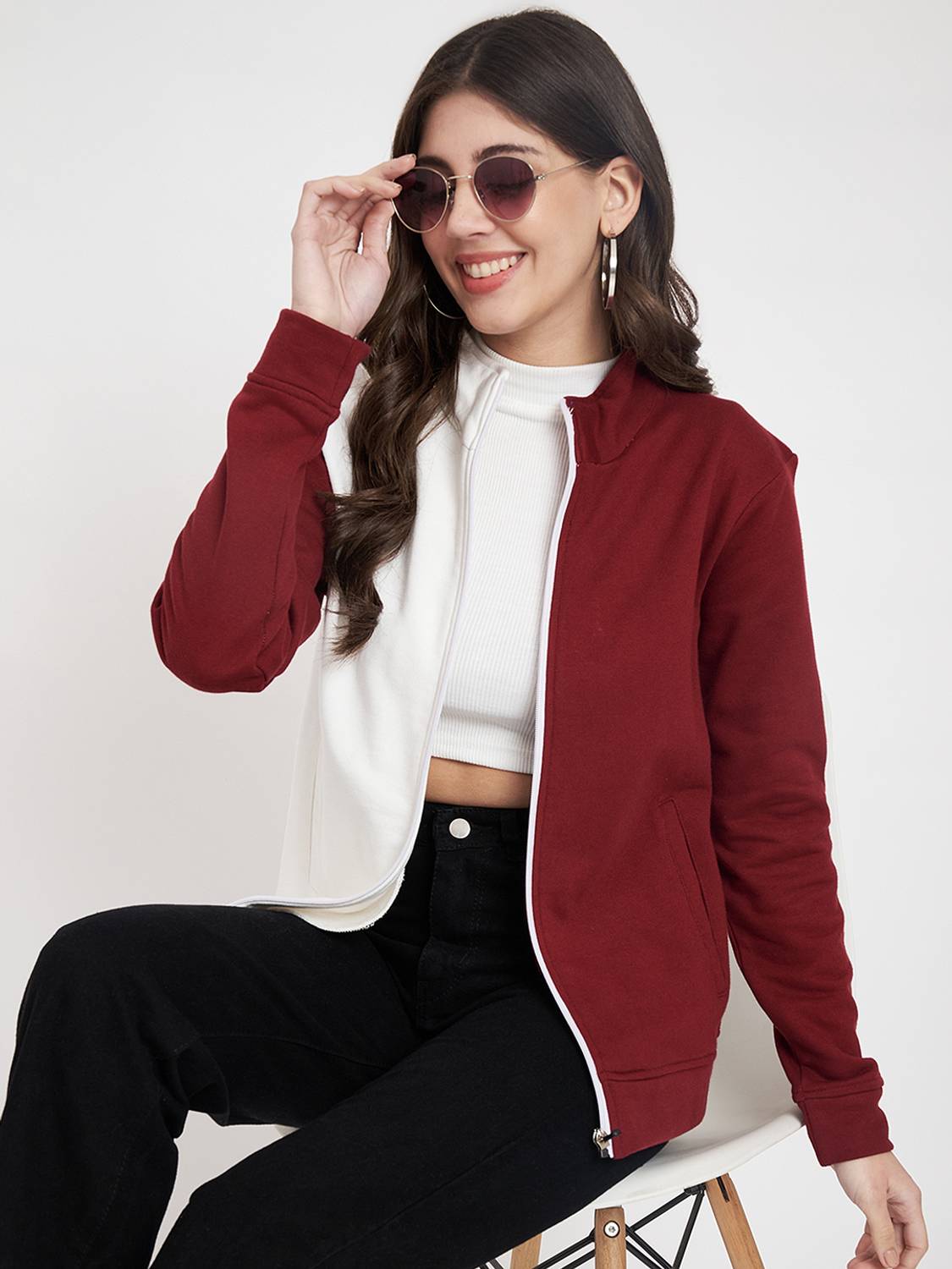 CHARMGAL Full Sleeve Colorblock Women Jacket