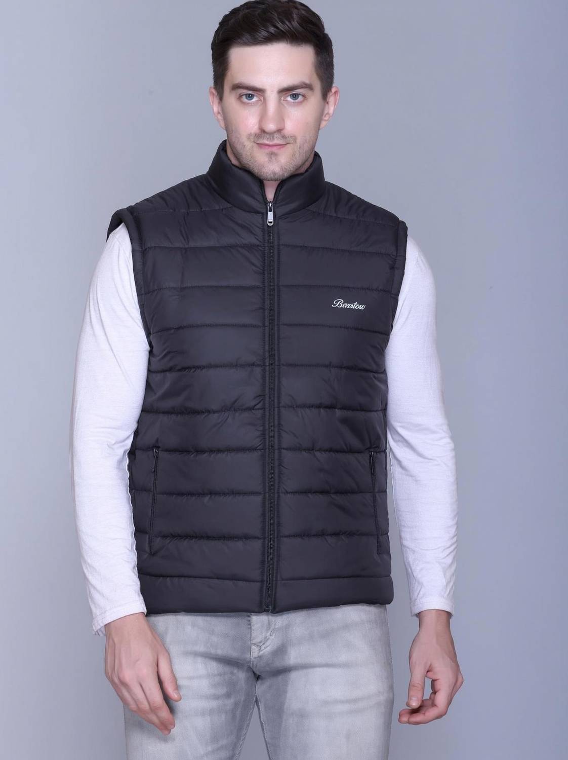 BARSTOW Sleeveless Striped Men Jacket