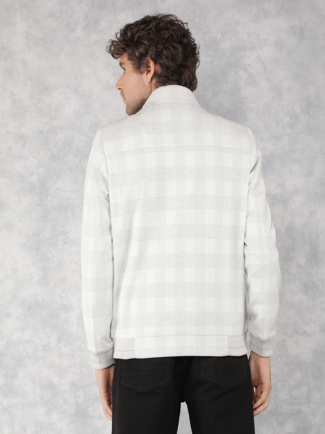 Image of CRIMSOUNE CLUB Men Checkered Bomber Jacket