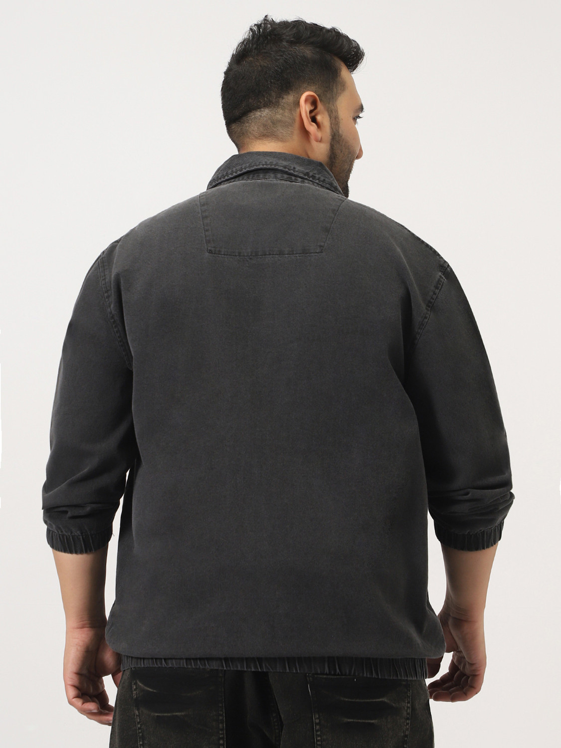 Image of Urbano Plus Full Sleeve Washed, Solid Men Denim Jacket
