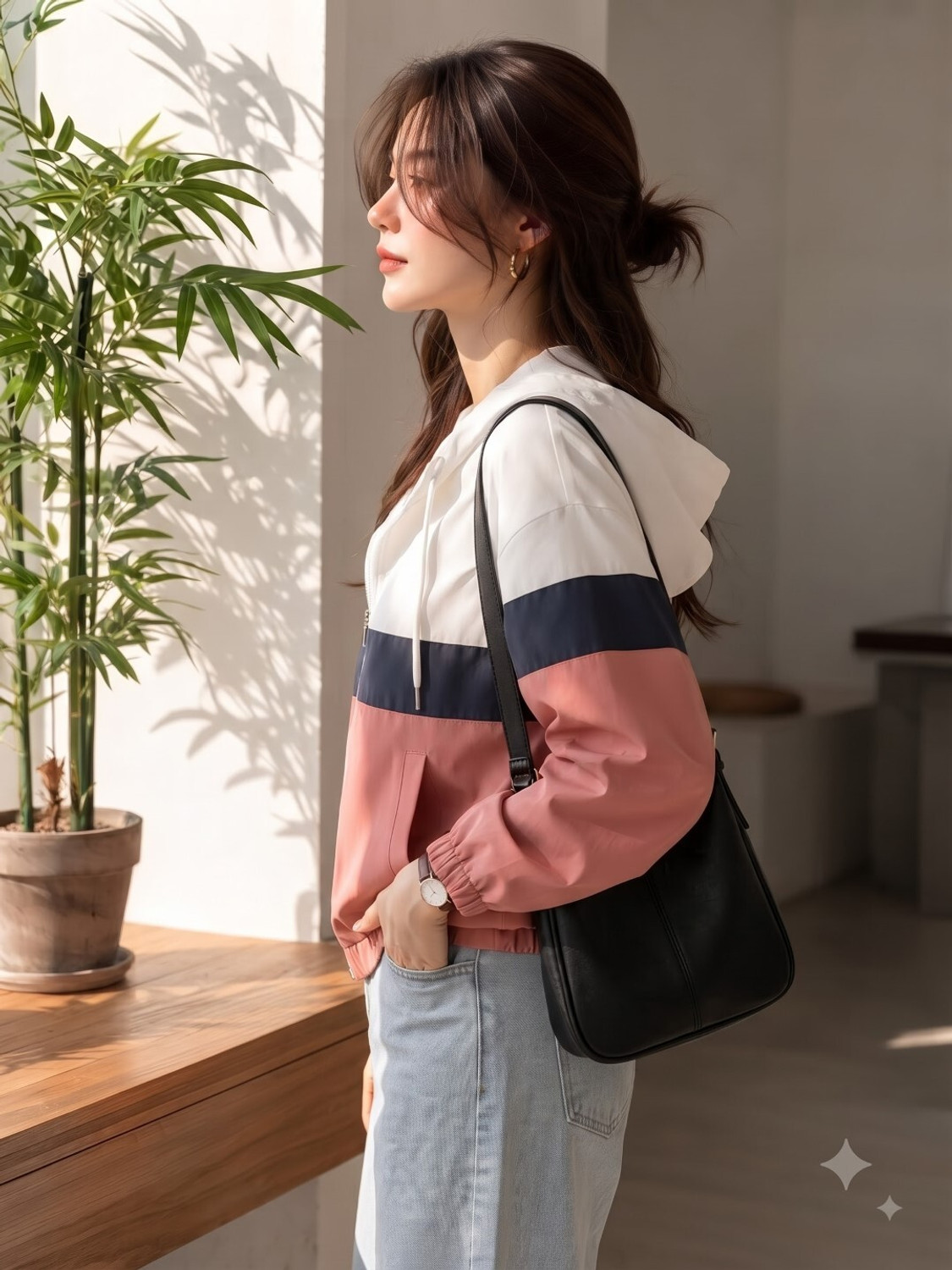 Image of MAYKR Women Colorblock Bomber Jacket
