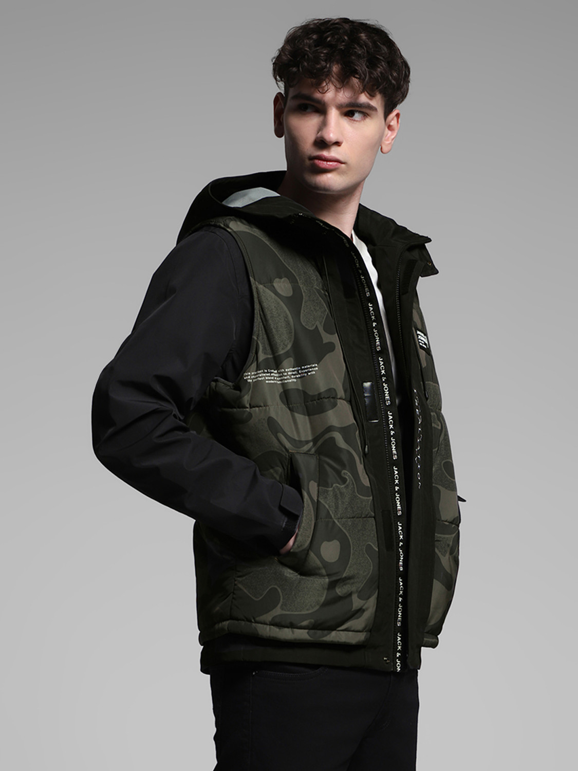 Image of JACK & JONES Full Sleeve Camouflage Men Jacket
