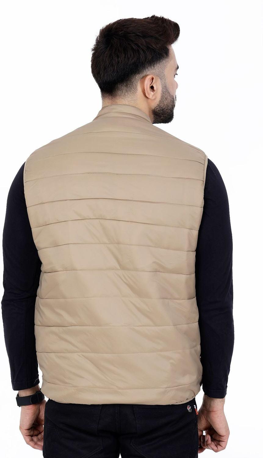 Image of Dollar Half Sleeve, Sleeveless Solid Men Jacket