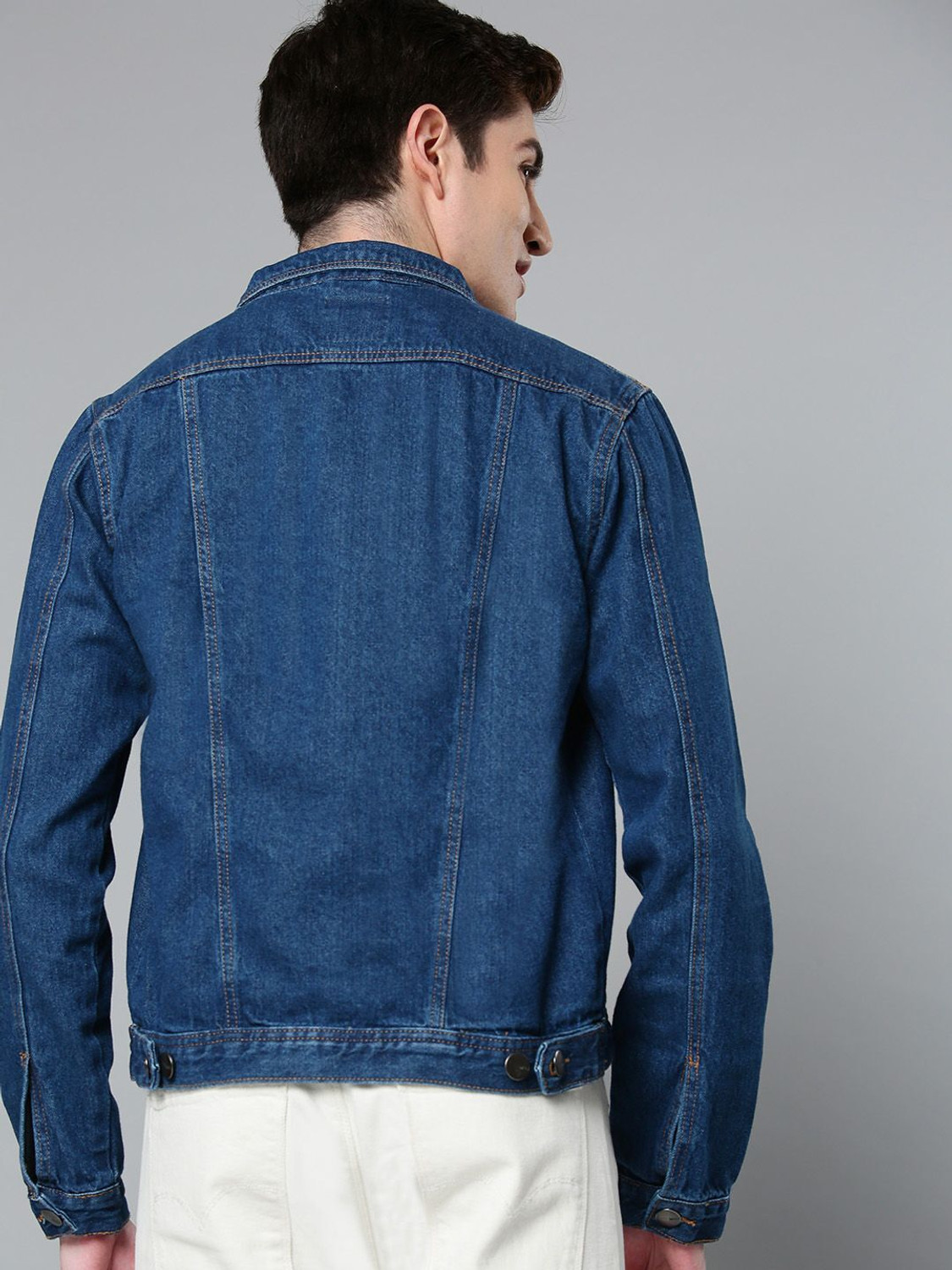 Image of Mast & Harbour Full Sleeve Washed Men Denim Denim Jacket