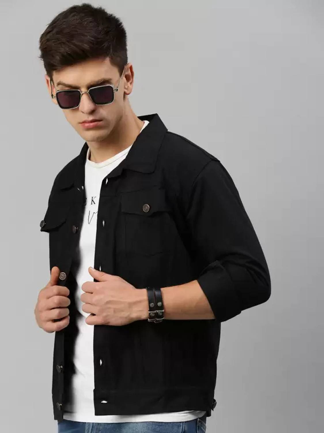 mevan Full Sleeve Solid Men Denim Jacket Blue - Image 1