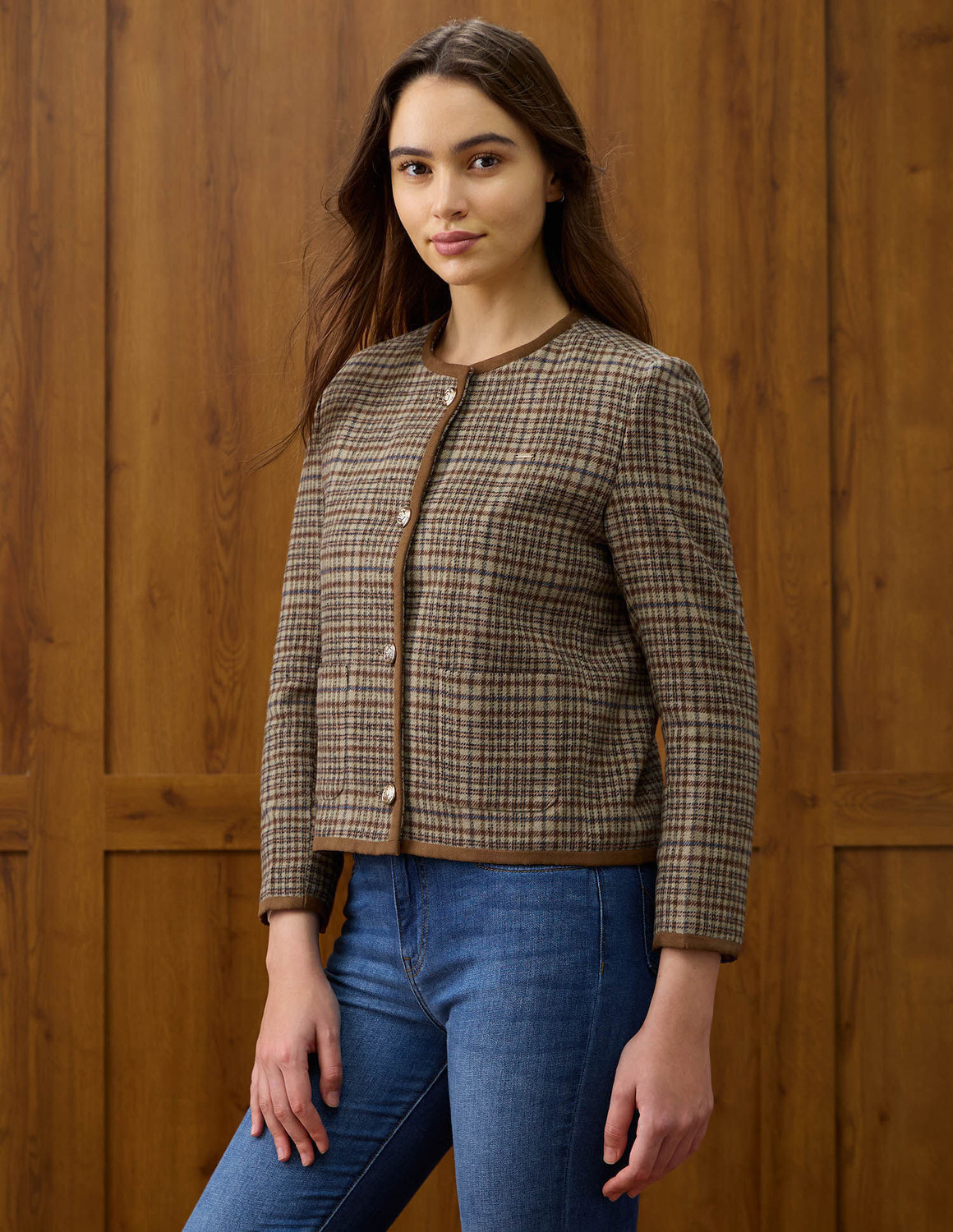 Image of U.S. POLO ASSN. Full Sleeve Checkered Women Jacket