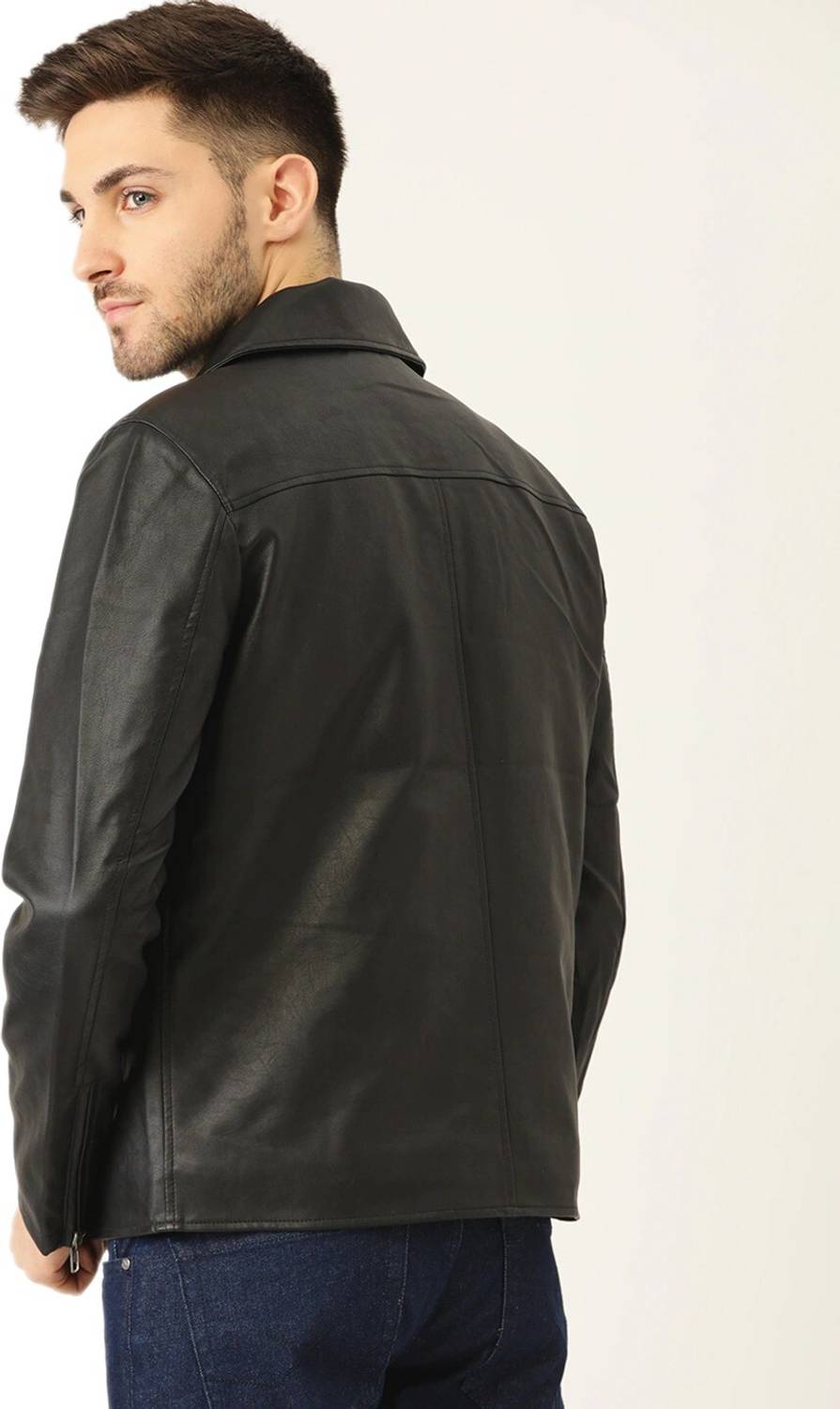 Leather Full Sleeve Printed Men Jacket - Image 2