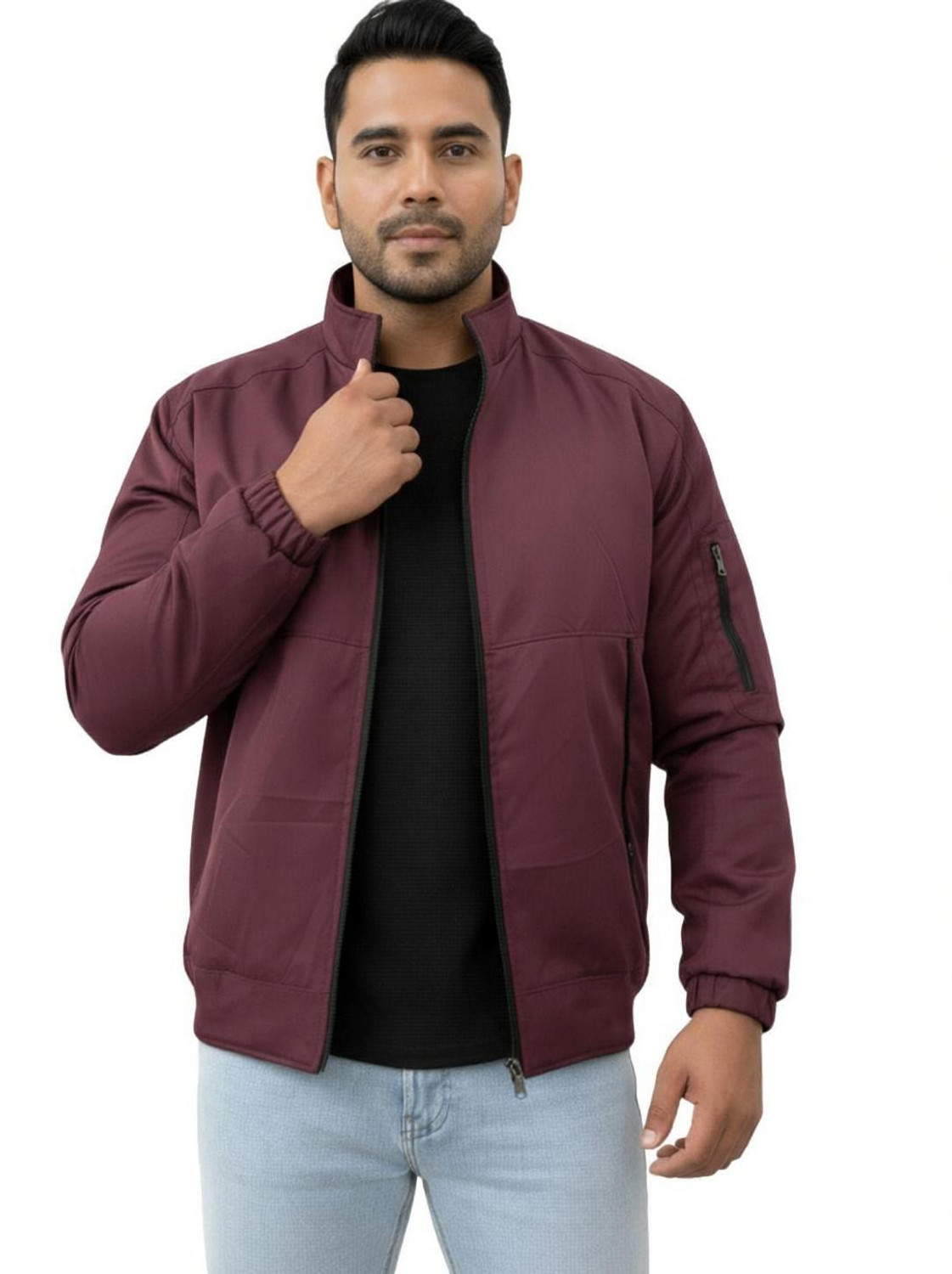 Image of NINQ Full Sleeve Solid Men Jacket