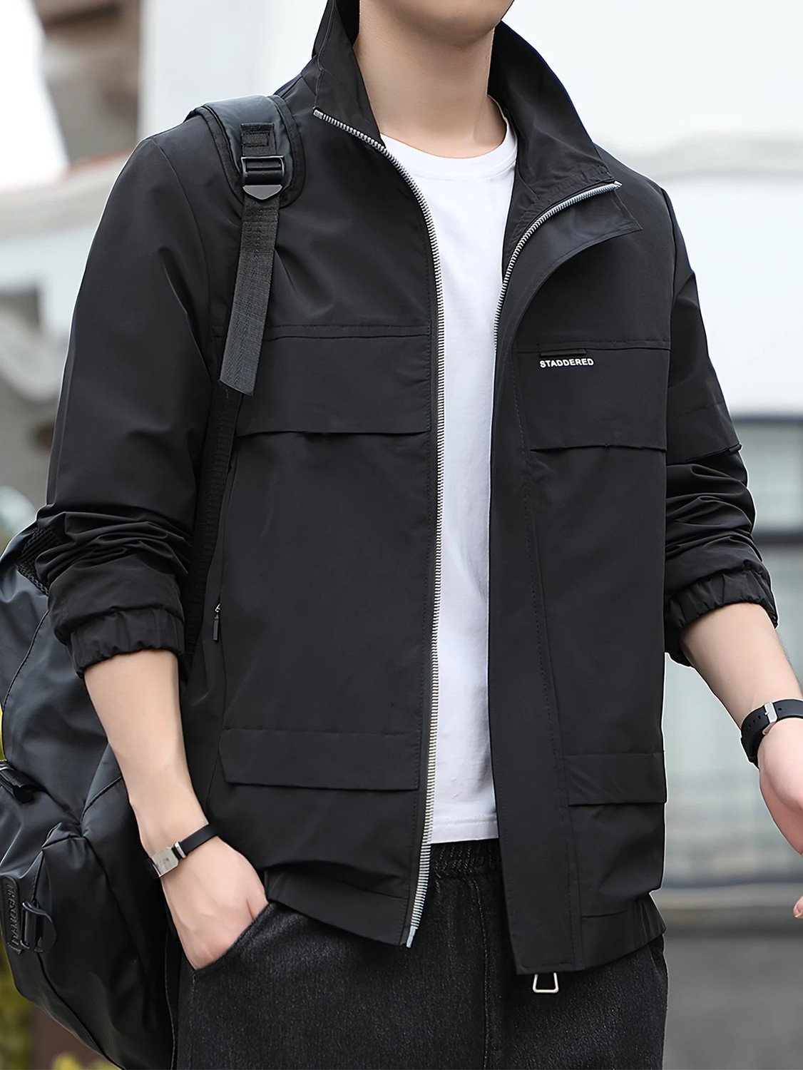 Image of POSHAX Men Solid Casual Jacket