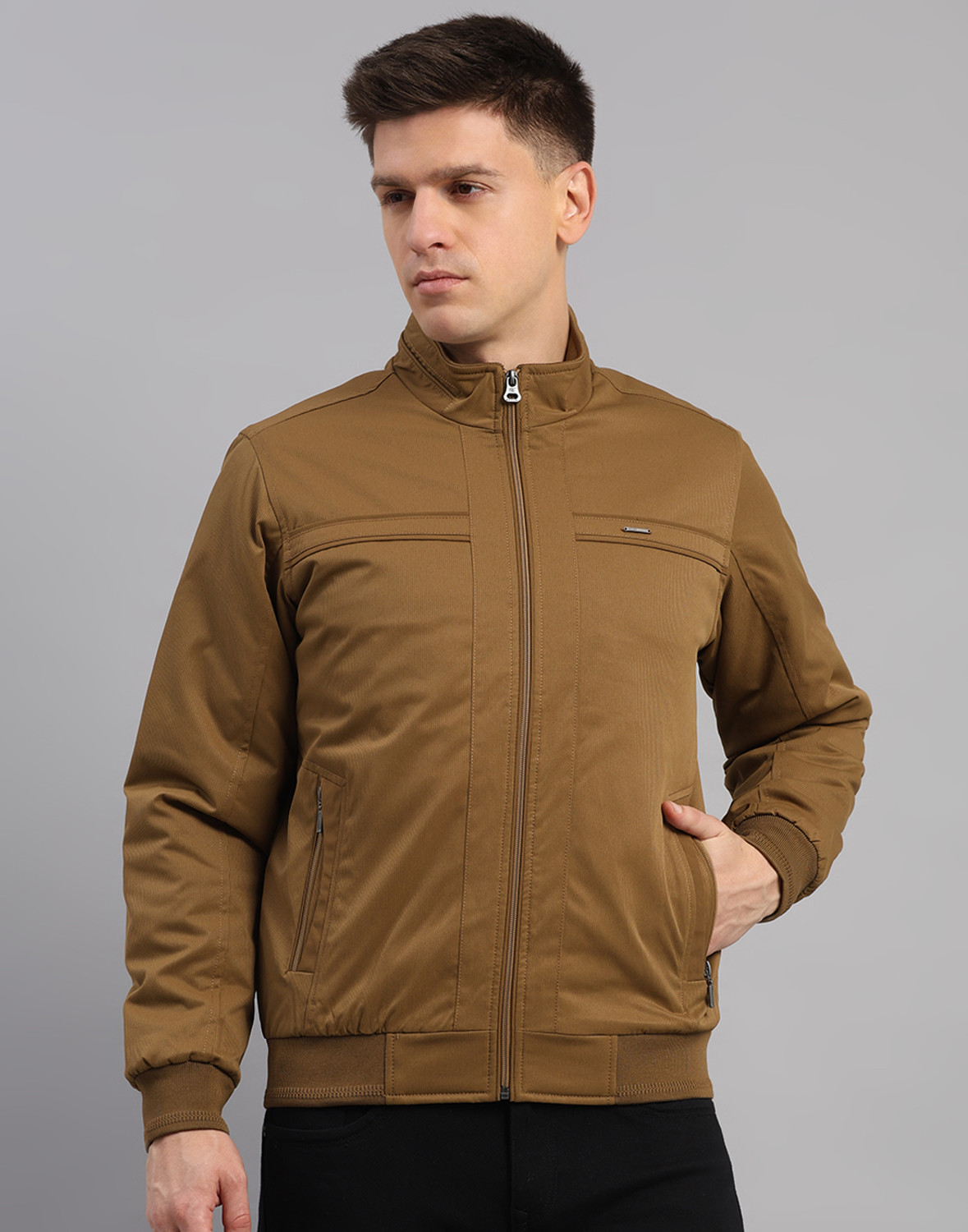Image of MONTE CARLO Men Solid Casual Jacket