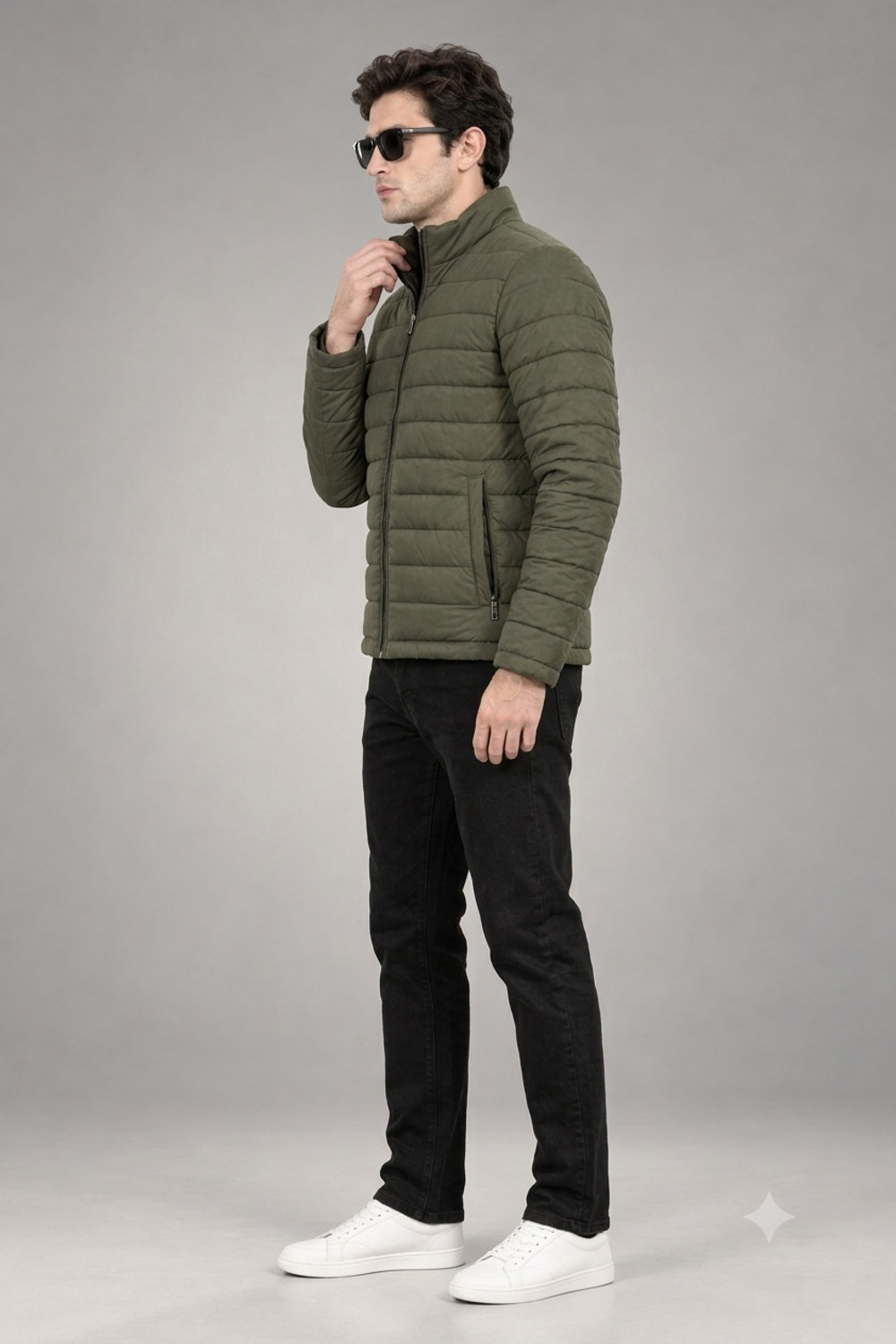 Image of lethx Men Solid Puffer Jacket