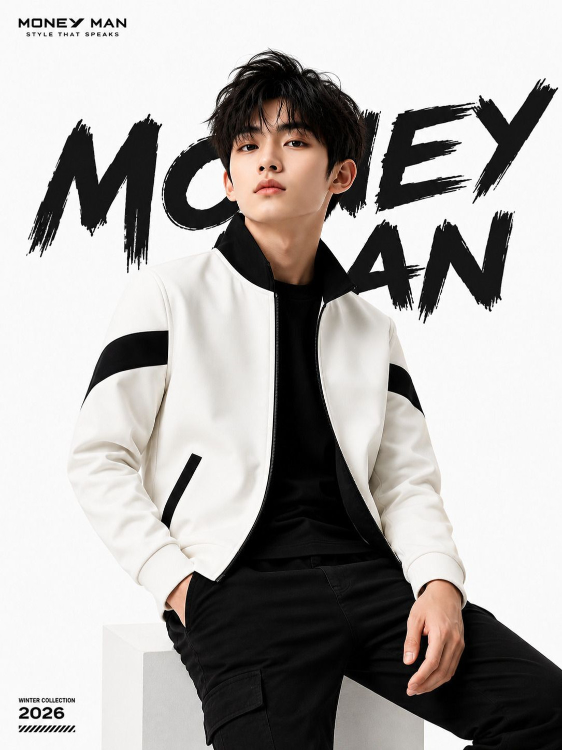 Image of Money man Full Sleeve Colorblock Men Jacket
