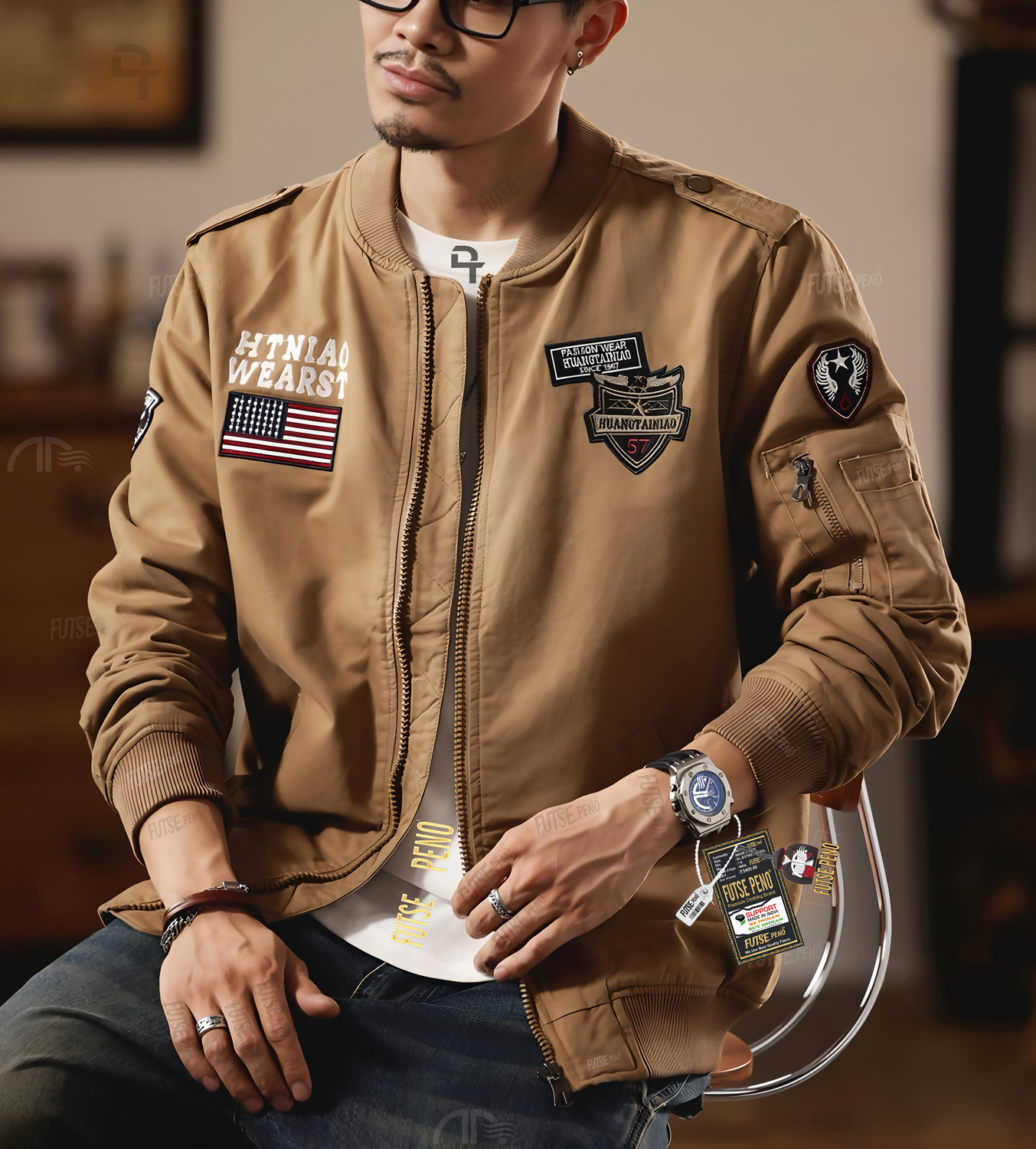 Image of FUTSE PENO Full Sleeve Solid Men Jacket