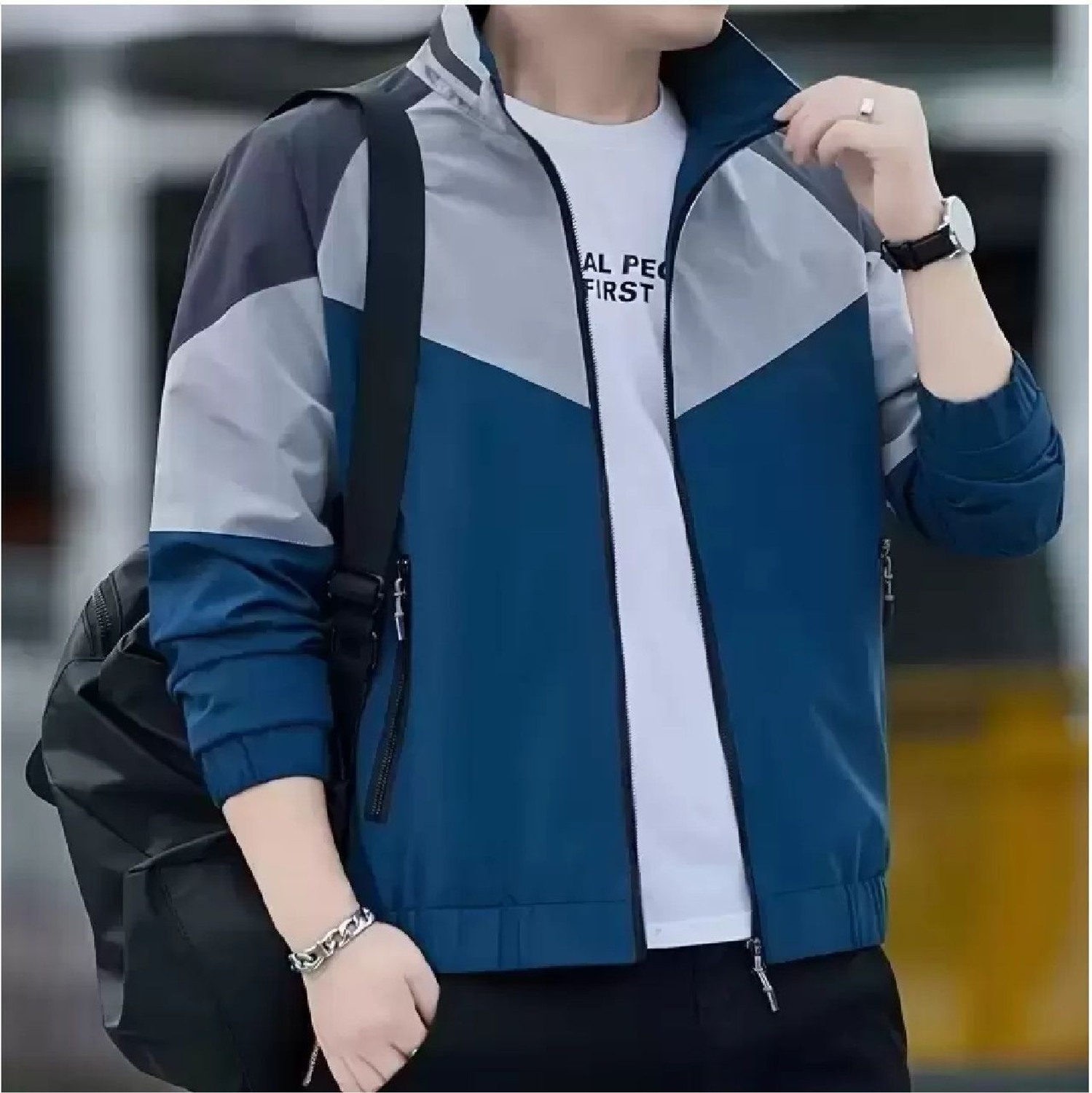 Image of Suhoor Fashion Full Sleeve Colorblock Men Jacket
