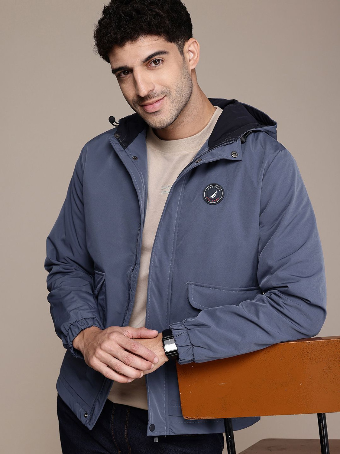 Image of NAUTICA Full Sleeve Solid Men Tailored Jacket