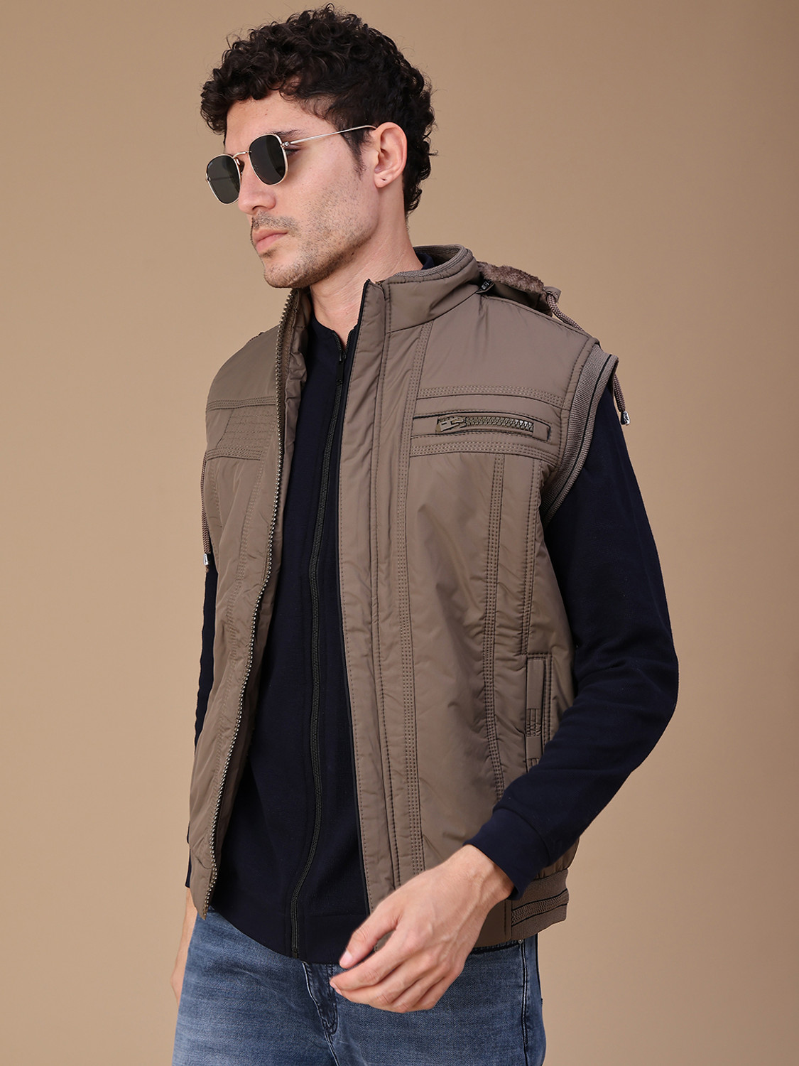 Image of LIMEROAD Men Solid Casual Jacket