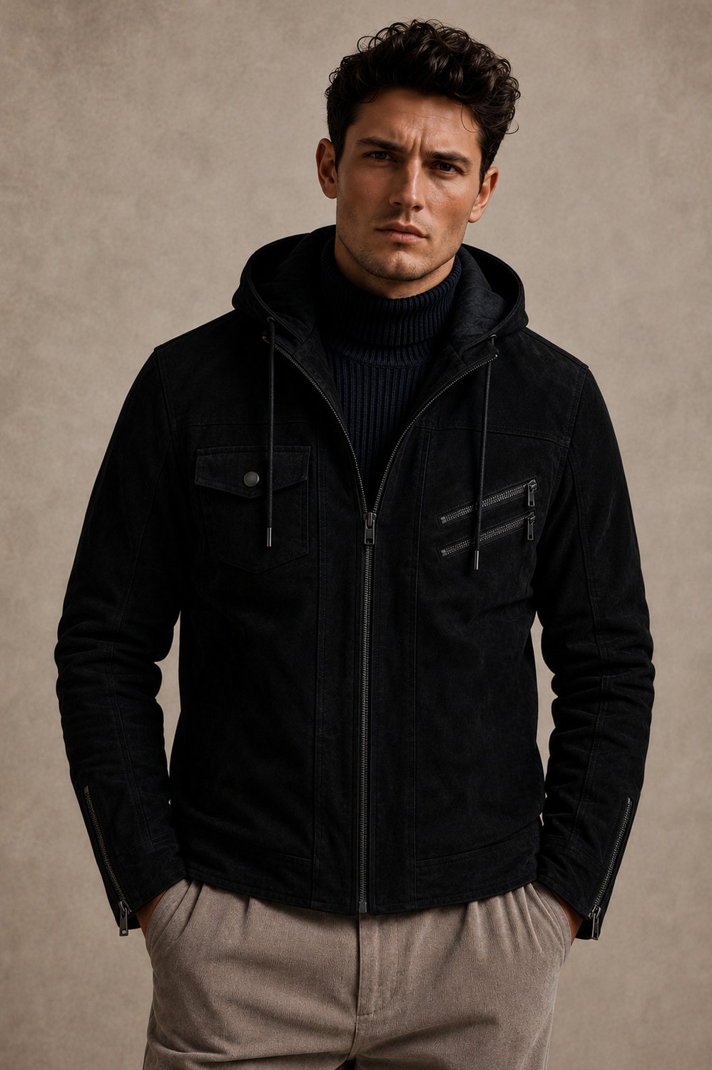 Image of Blaq Ash Full Sleeve Solid Men Jacket