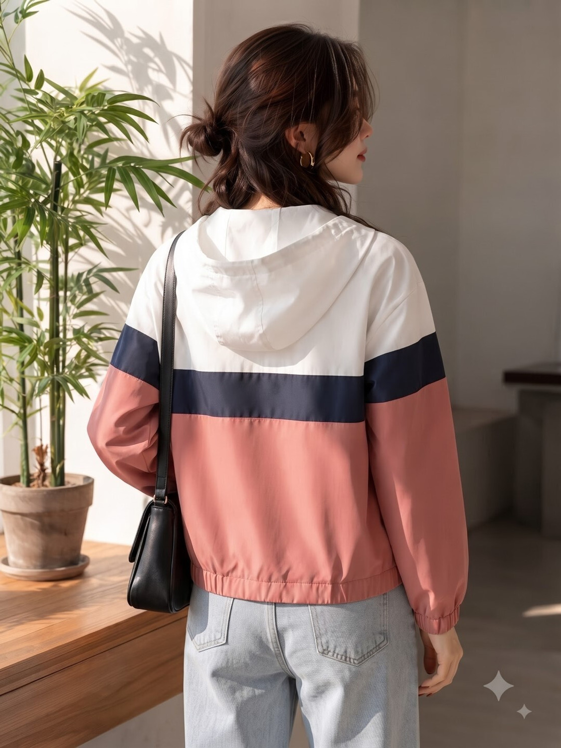 Image of MAYKR Women Colorblock Bomber Jacket