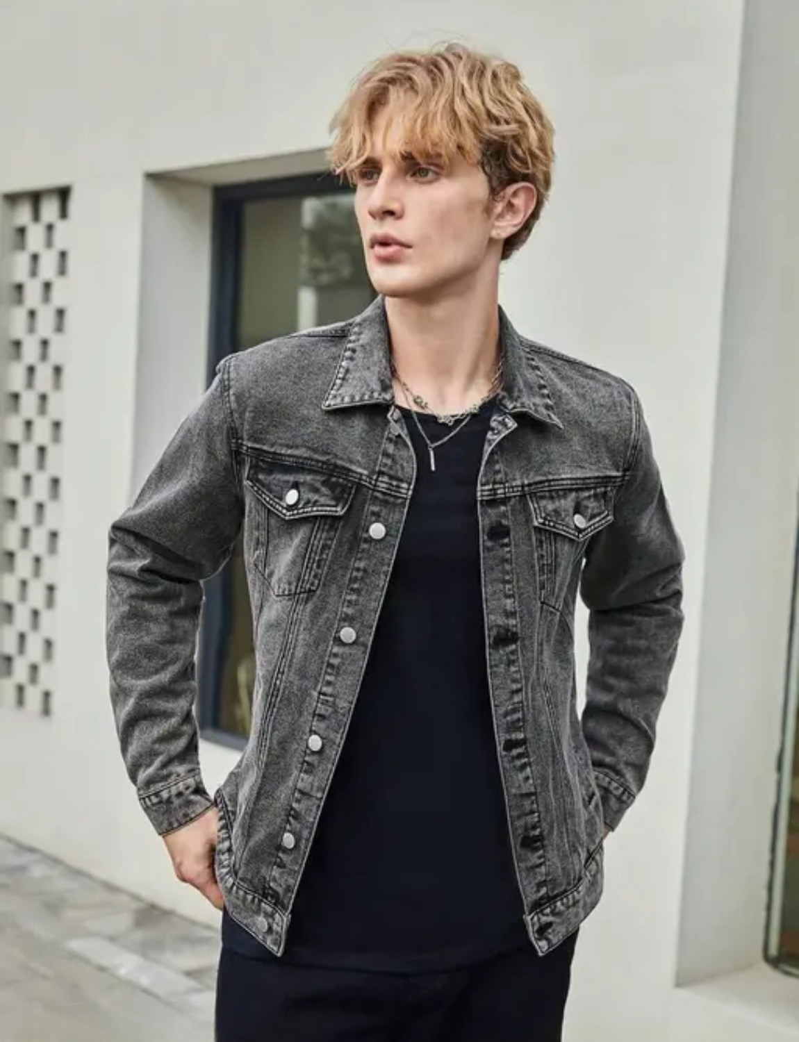 Image of ELECTROSTAR Full Sleeve Solid Men Denim Jacket