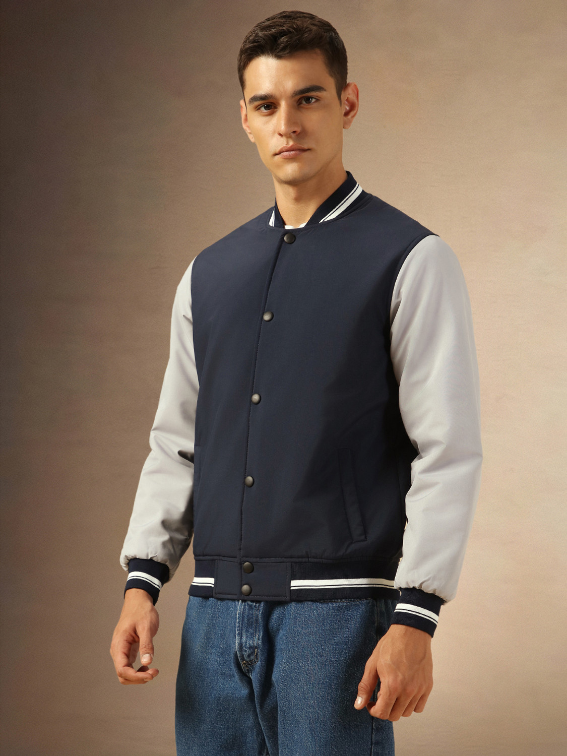 Image of Dennis Lingo Full Sleeve Colorblock Men Jacket