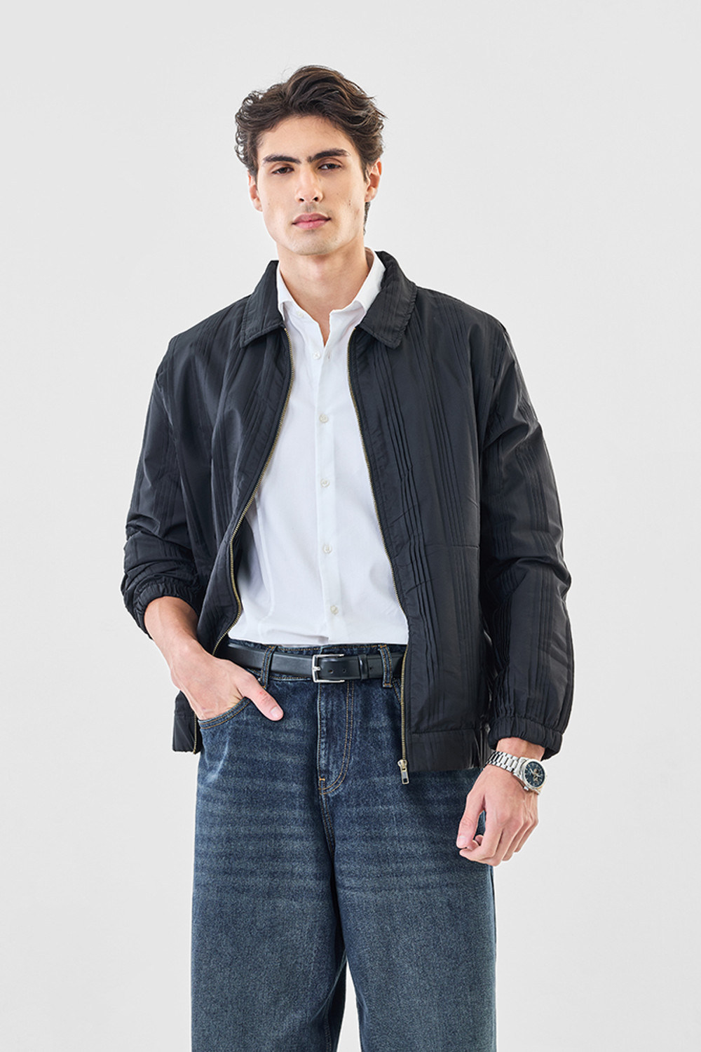 Image of Snitch Full Sleeve Self Design Men Jacket