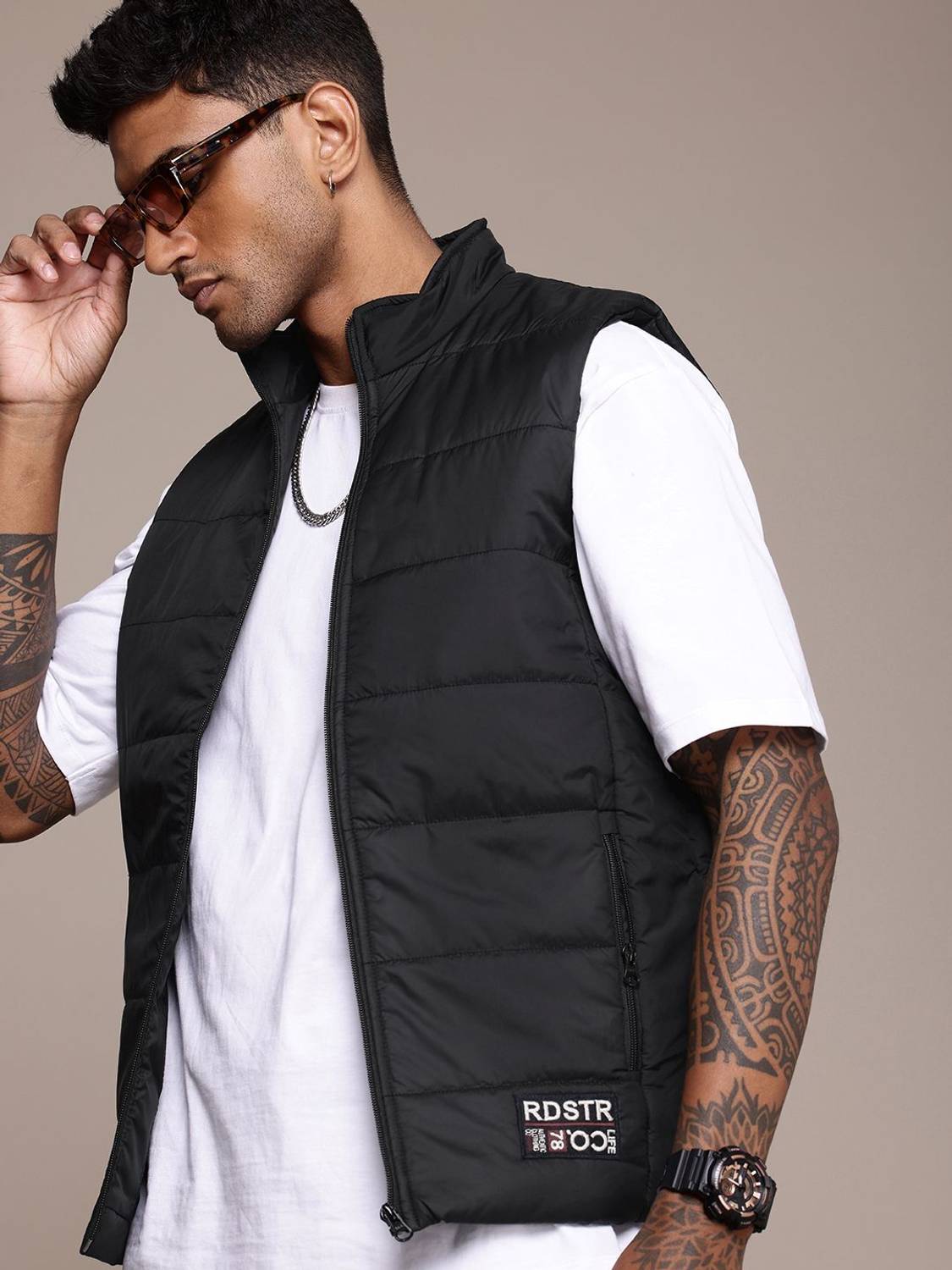 Roadster Men Padded Sleeveless Jacket - Image 1