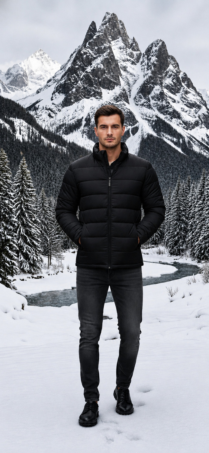 Image of Raindown Men Solid Puffer Jacket