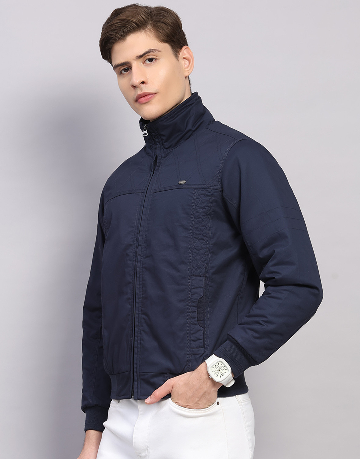 Image of MONTE CARLO Men Solid Casual Jacket