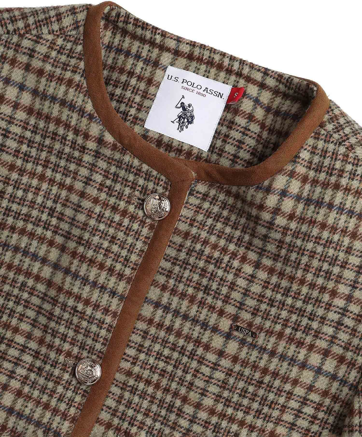 Image of U.S. POLO ASSN. Full Sleeve Checkered Women Jacket