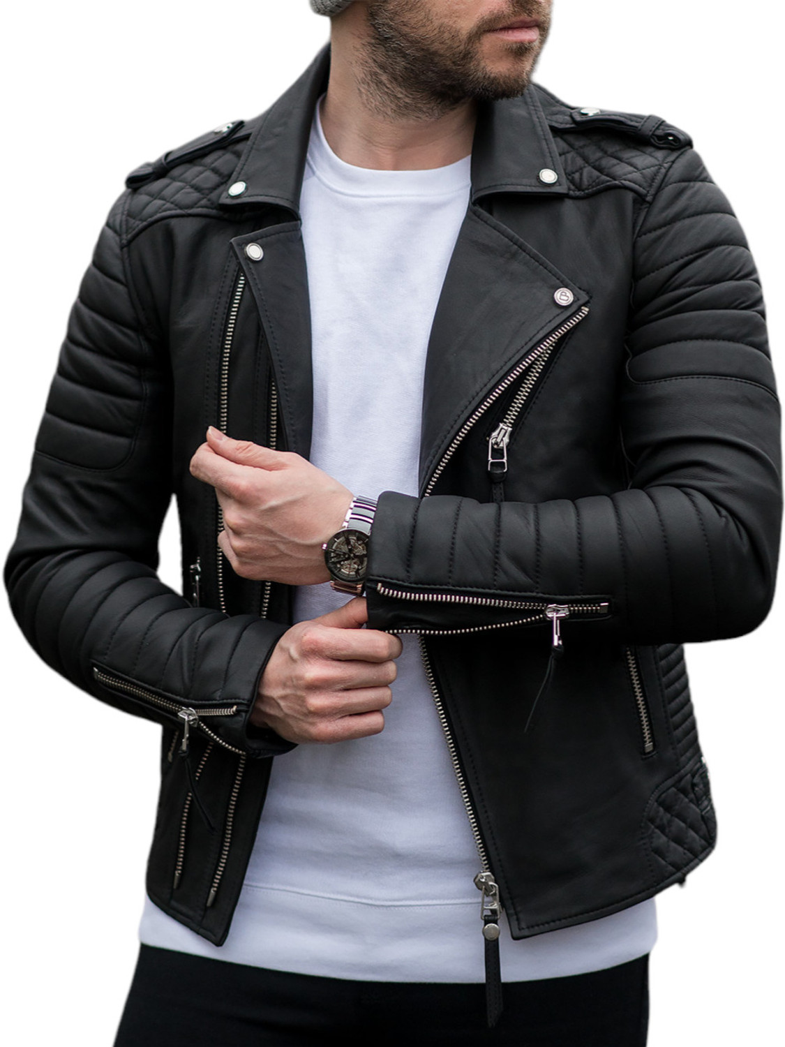Image of Huzi Art Full Sleeve Solid Men Jacket