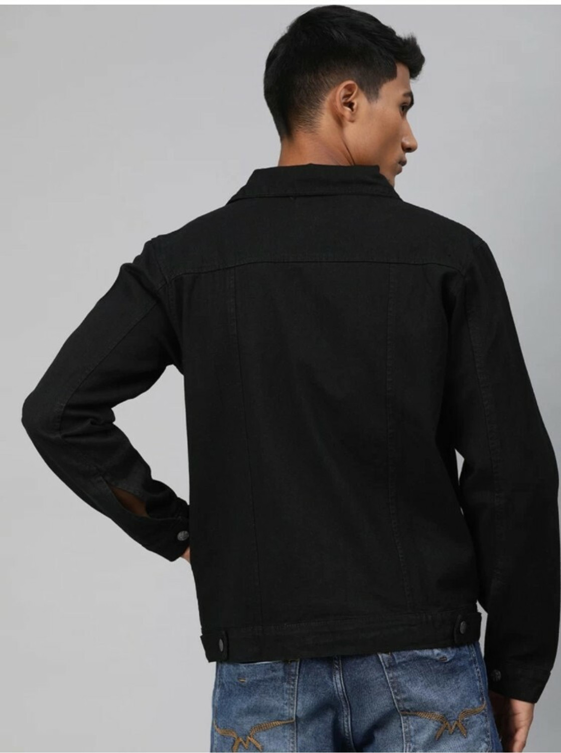 Image of Emmy Word Full Sleeve Solid Men Denim Jacket